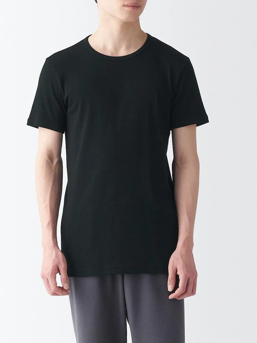 MUJI Men T-Shirt Moisture Wicking Crew Neck Short Sleeve MUJI Men T-Shirt Moisture Wicking Crew Neck Short Sleeve