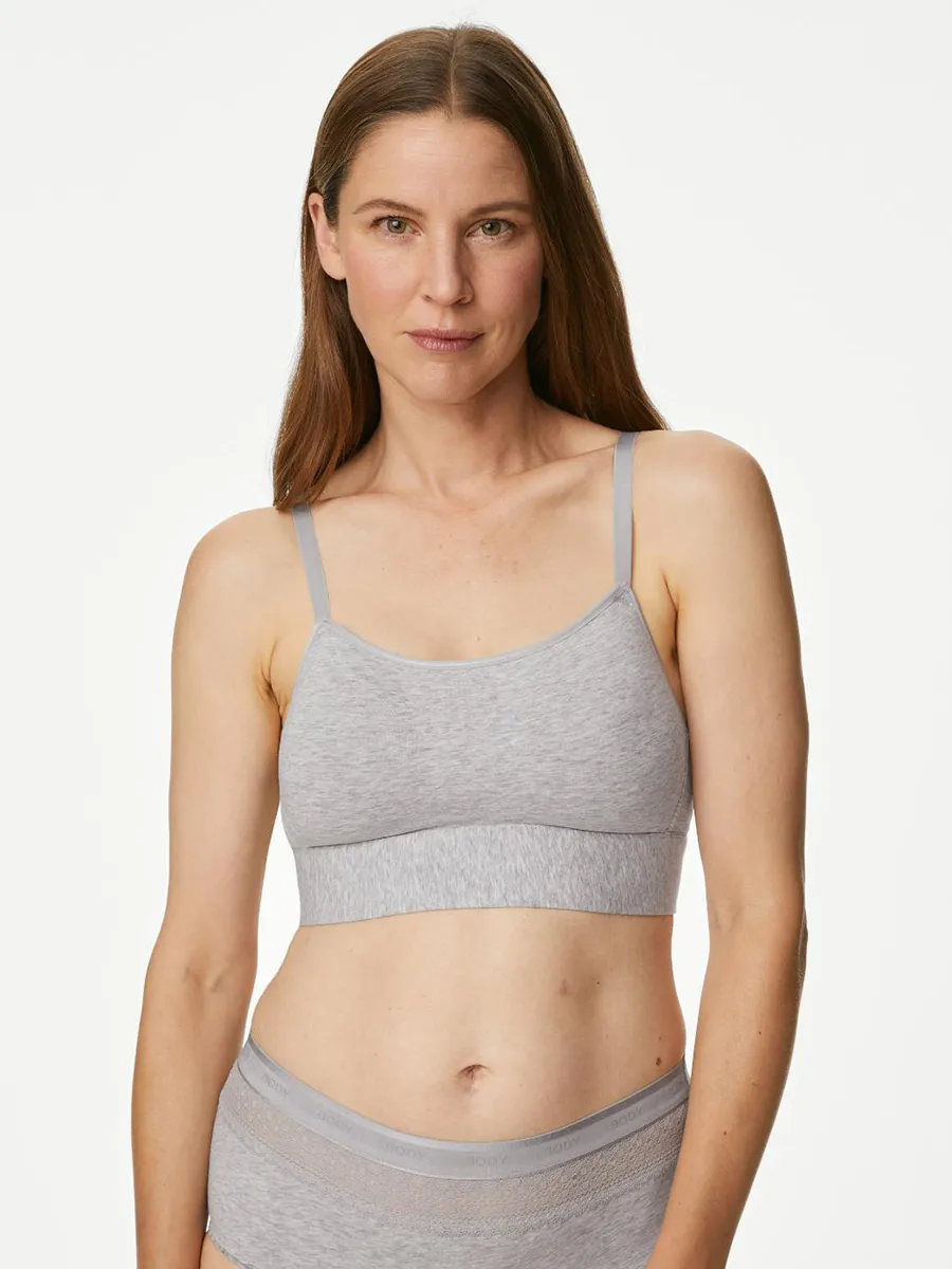 MARKS & SPENCER Women Cami Bra Cotton Non-Wired Post Surgery Grey MARKS & SPENCER Women Cami Bra Cotton Non-Wired Post Surgery Grey