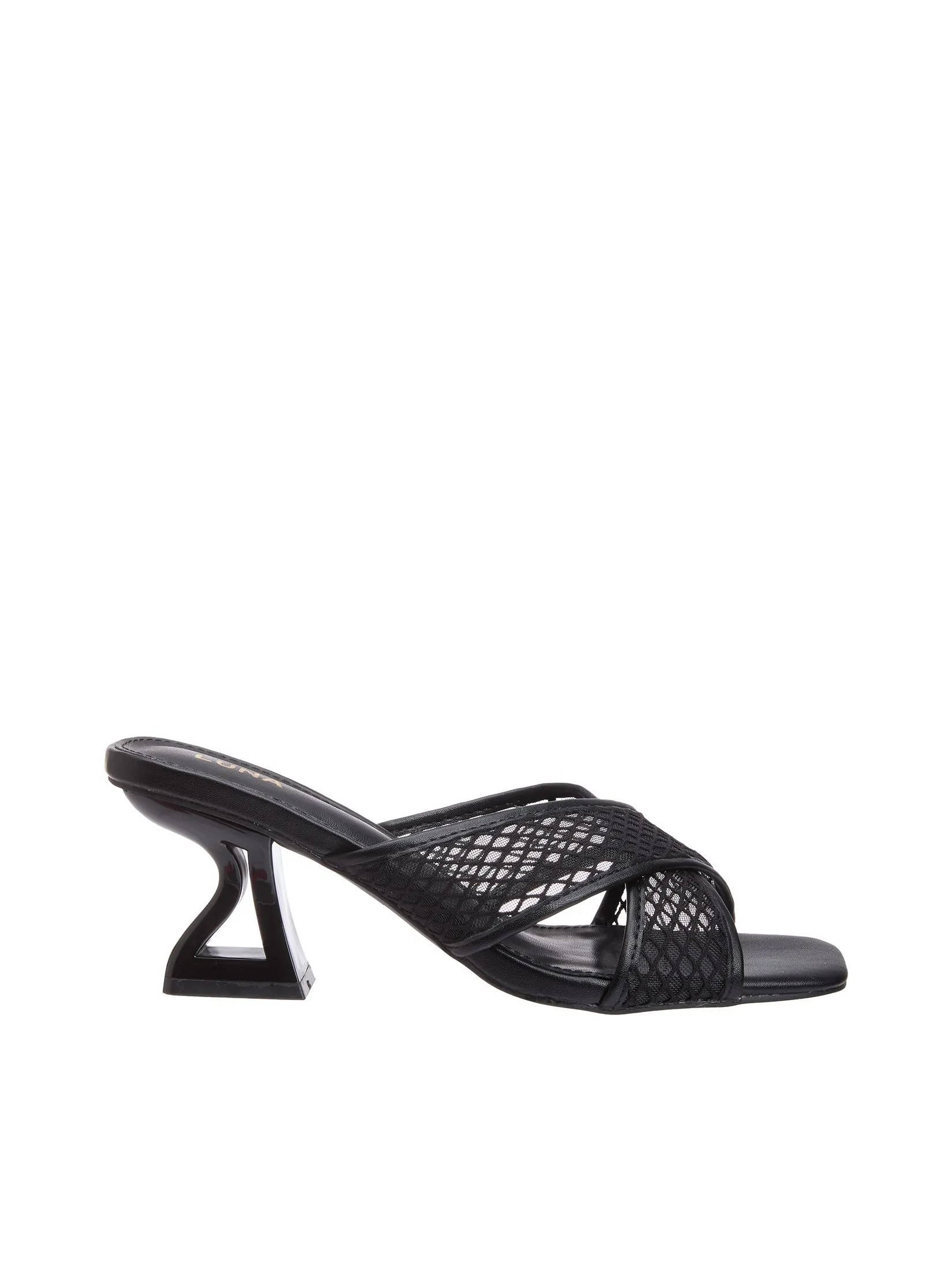 LUNA Women Heels Slippers Cross Strap LUNA Women Heels Slippers Cross Strap