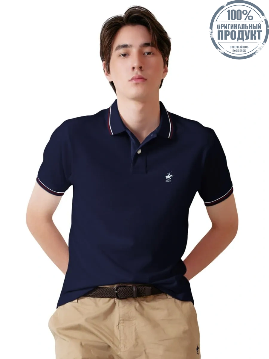 BEVERLY HILLS POLO CLUB Dark blue Men Polo Shirts Model BN2A636 BEVERLY HILLS POLO CLUB Dark blue Men Polo Shirts Model BN2A636