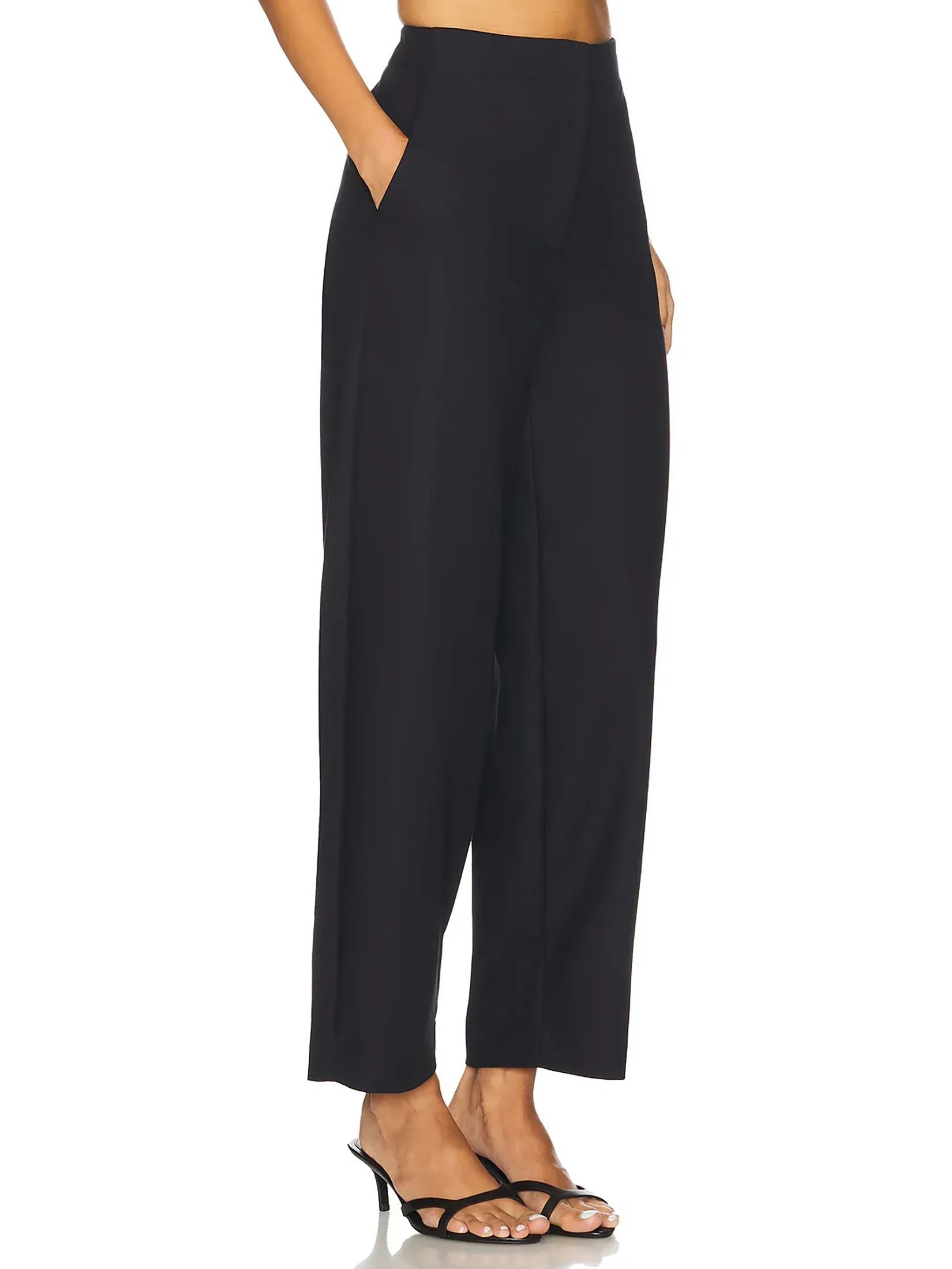 SIMKHAI Women Pants Curved Leg Waldon Black SIMKHAI Women Pants Curved Leg Waldon Black