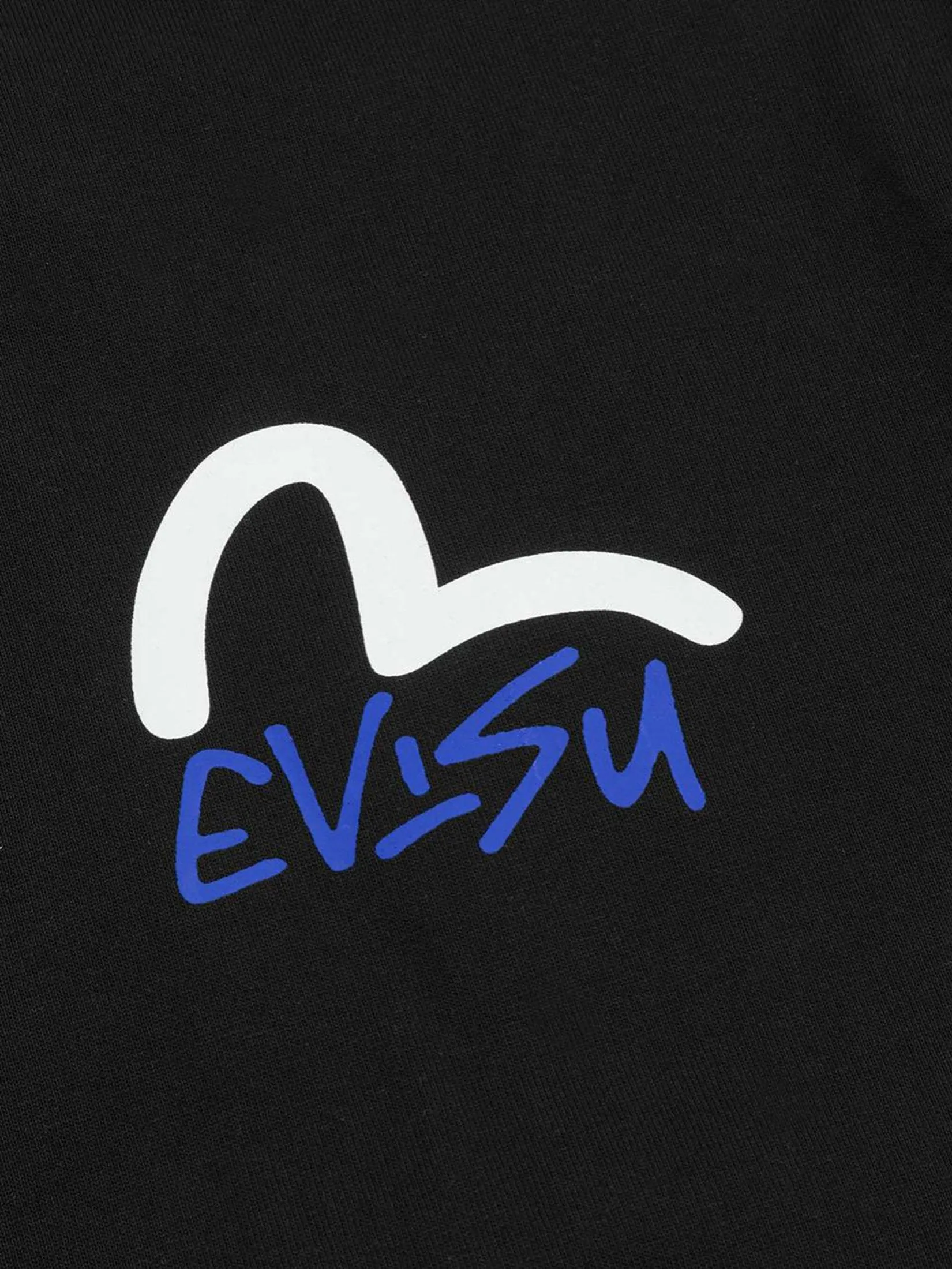 EVISU Men T-Shirt Floral Godhead Print Loose Fit Black EVISU Men T-Shirt Floral Godhead Print Loose Fit Black
