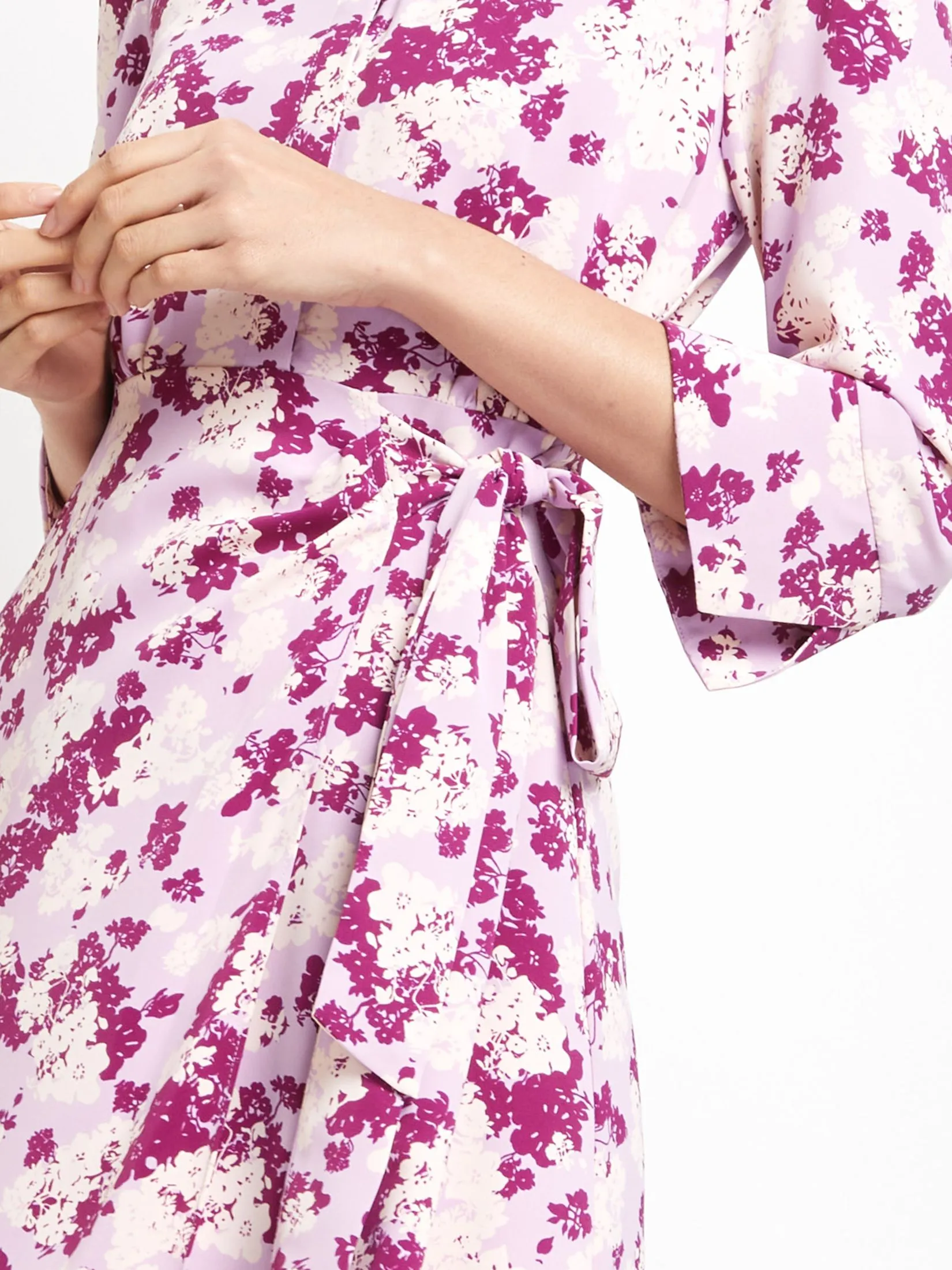 EXPRESSIONS Women Dress Collar Neck Long Sleeves Floral Print EXPRESSIONS Women Dress Collar Neck Long Sleeves Floral Print
