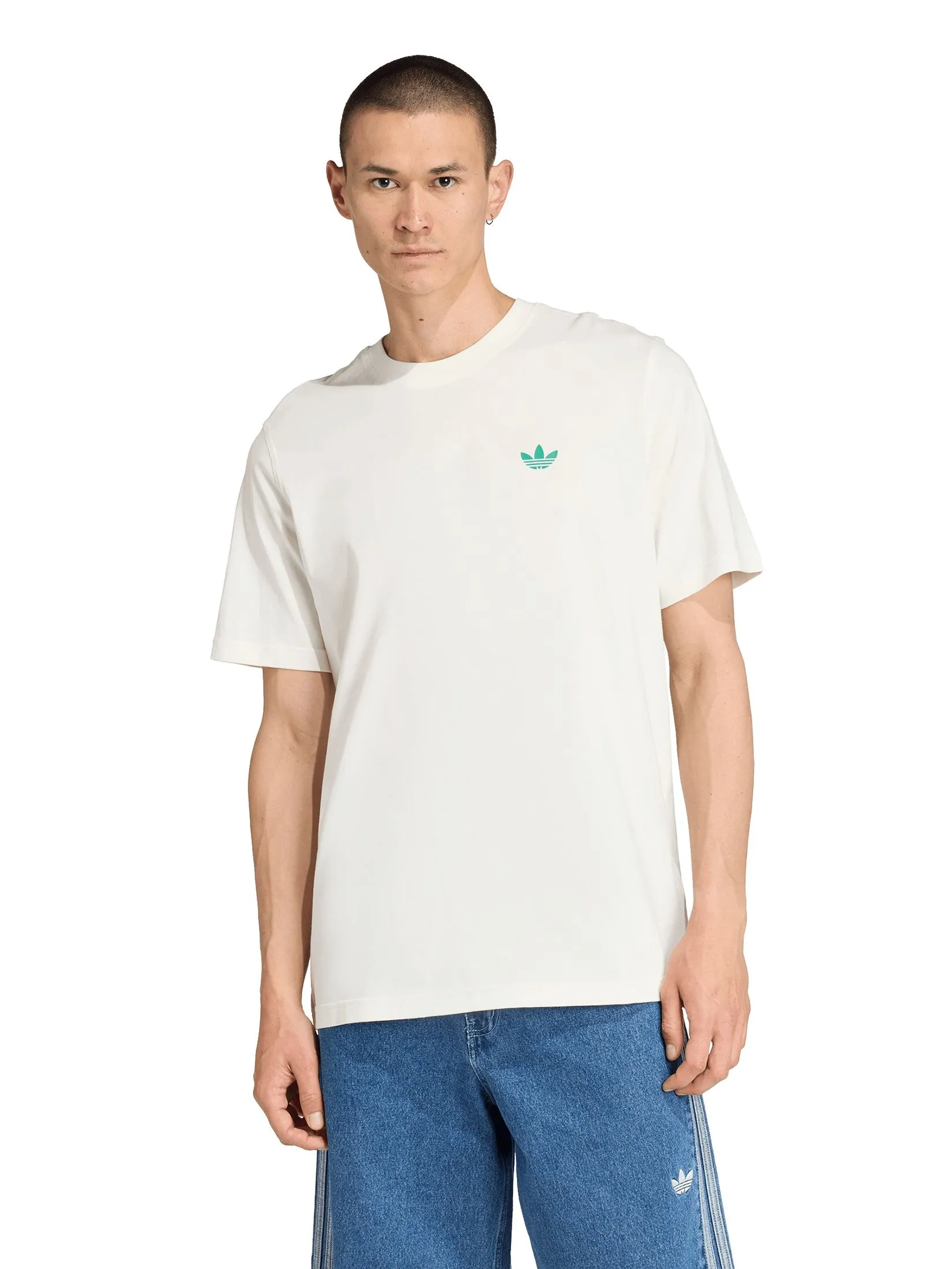 ADIDAS Men T-Shirt Loose Retro Orange GFX Ivory ADIDAS Men T-Shirt Loose Retro Orange GFX Ivory