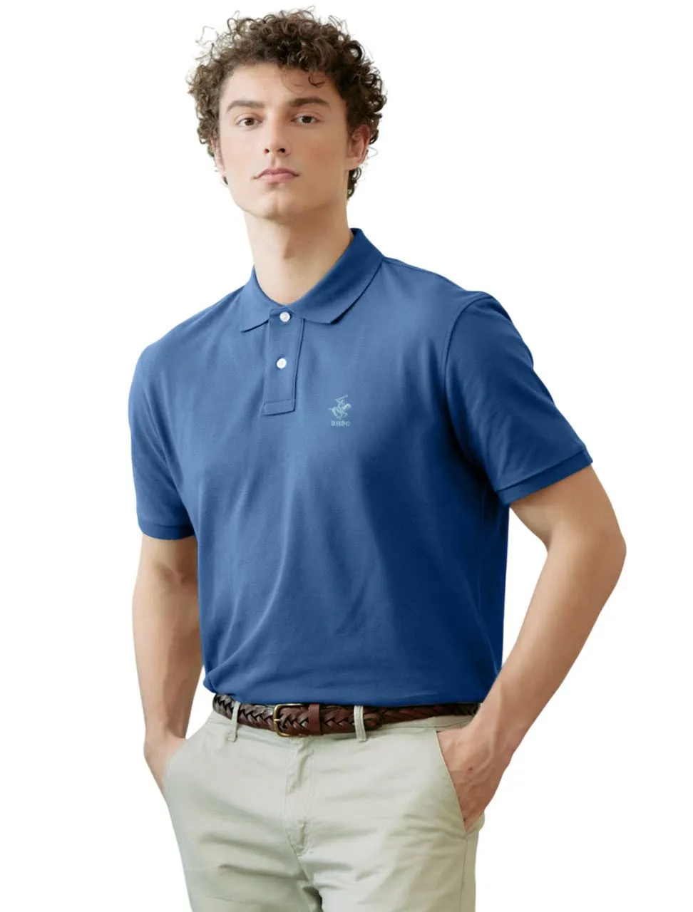 BEVERLY HILLS POLO CLUB Dark Blue Men Polo Shirts Model BN21409 BEVERLY HILLS POLO CLUB Dark Blue Men Polo Shirts Model BN21409