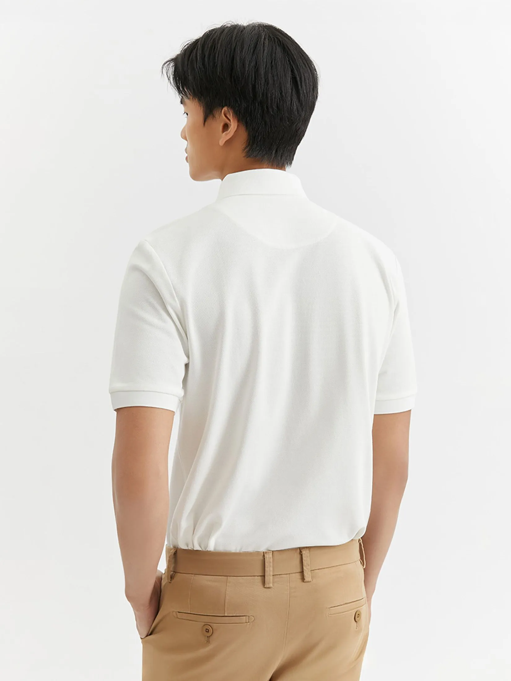 DAPPER DAPPER DP Iconic Piqué Polo Shirt White DAPPER DAPPER DP Iconic Piqué Polo Shirt White