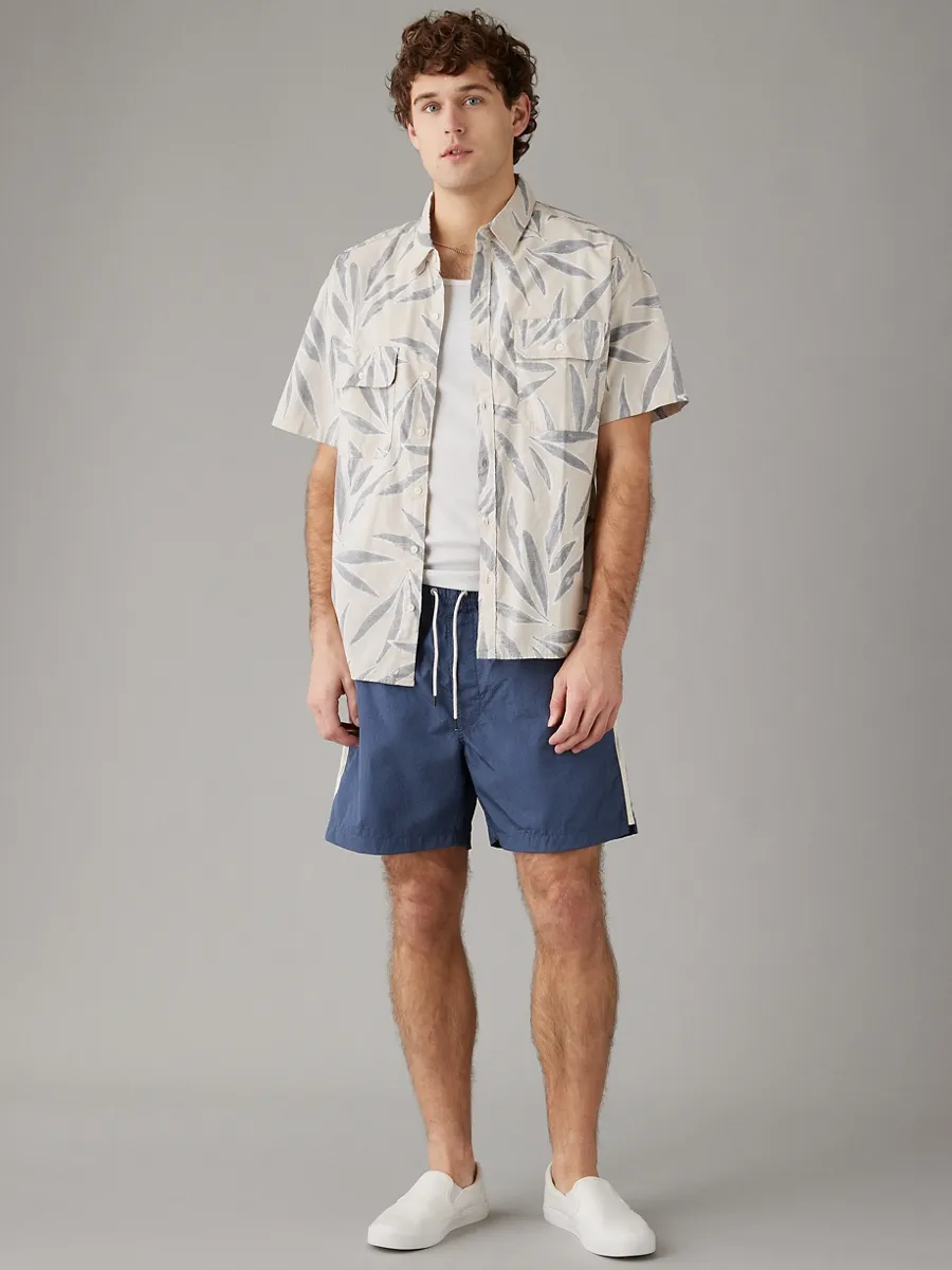 American Eagle MEN PALMER LEAVES SS OVERSIZED CSC 32S POPLIN REVERSE PRINT 207 TAN American Eagle MEN PALMER LEAVES SS OVERSIZED CSC 32S POPLIN REVERSE PRINT 207 TAN