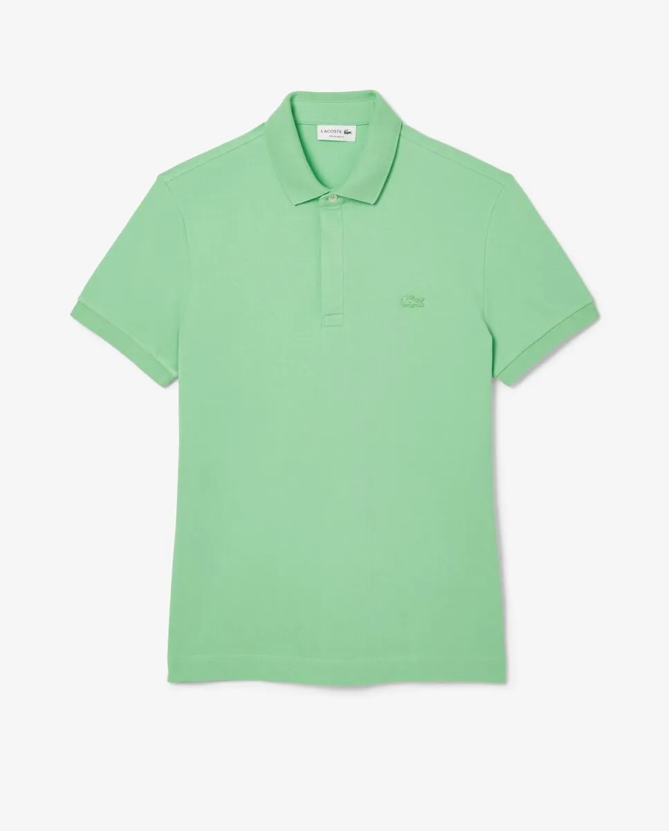 LACOSTE Regular Fit Paris Stretch Piqu  Polo Shirt Green LACOSTE Regular Fit Paris Stretch Piqu  Polo Shirt Green