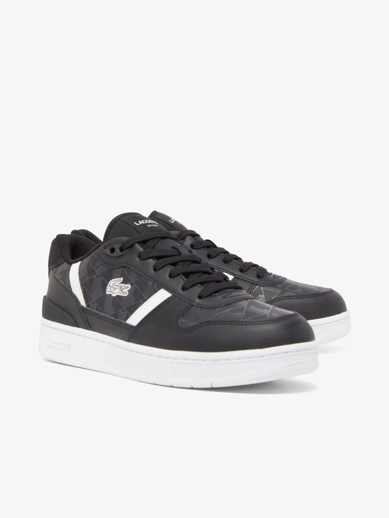 LACOSTE Men’s T-Clip Set Leather Sneakers Black LACOSTE Men’s T-Clip Set Leather Sneakers Black