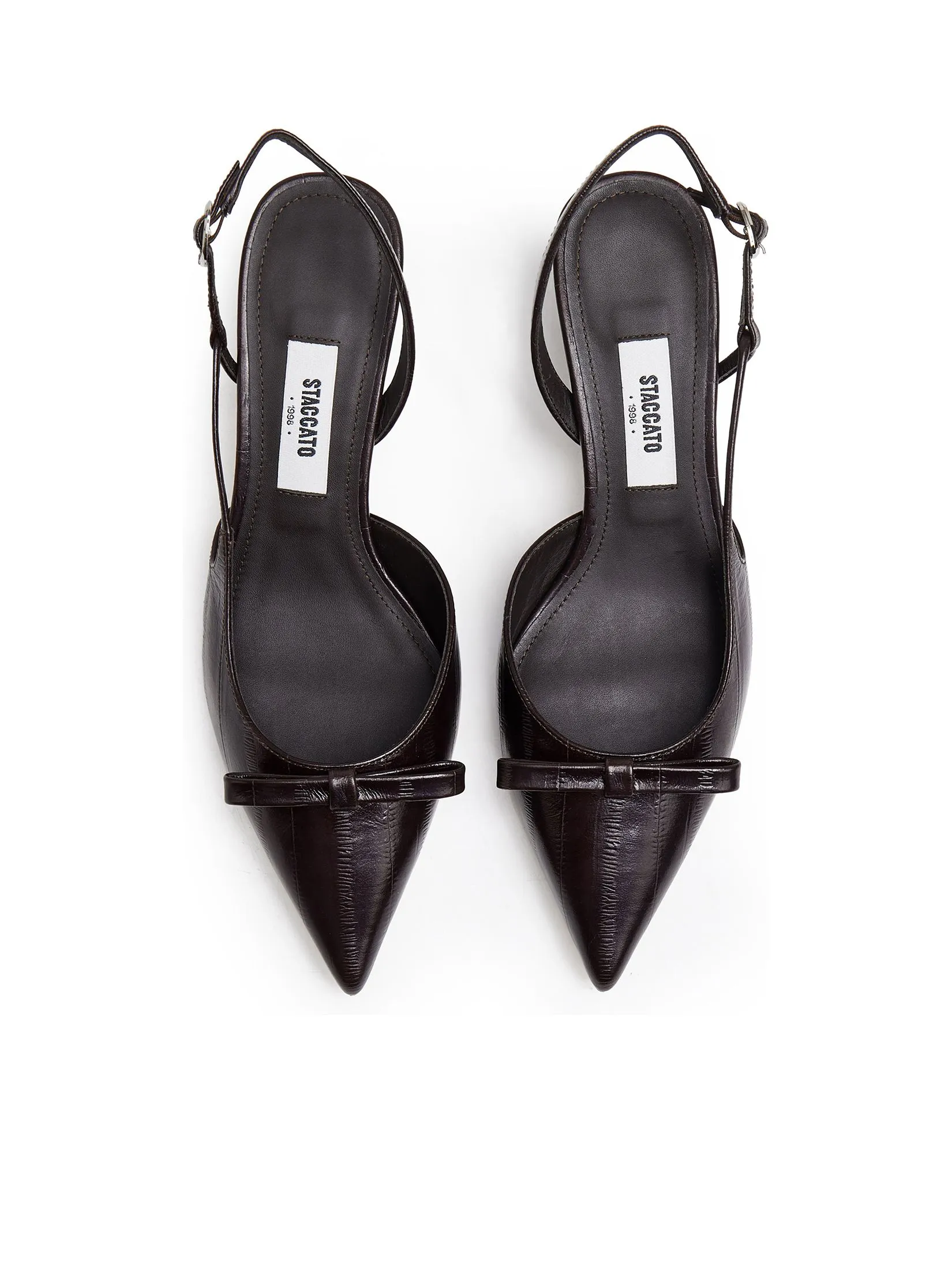 STACCATO Women Heel Slippers Slingback With Bow Detail STACCATO Women Heel Slippers Slingback With Bow Detail