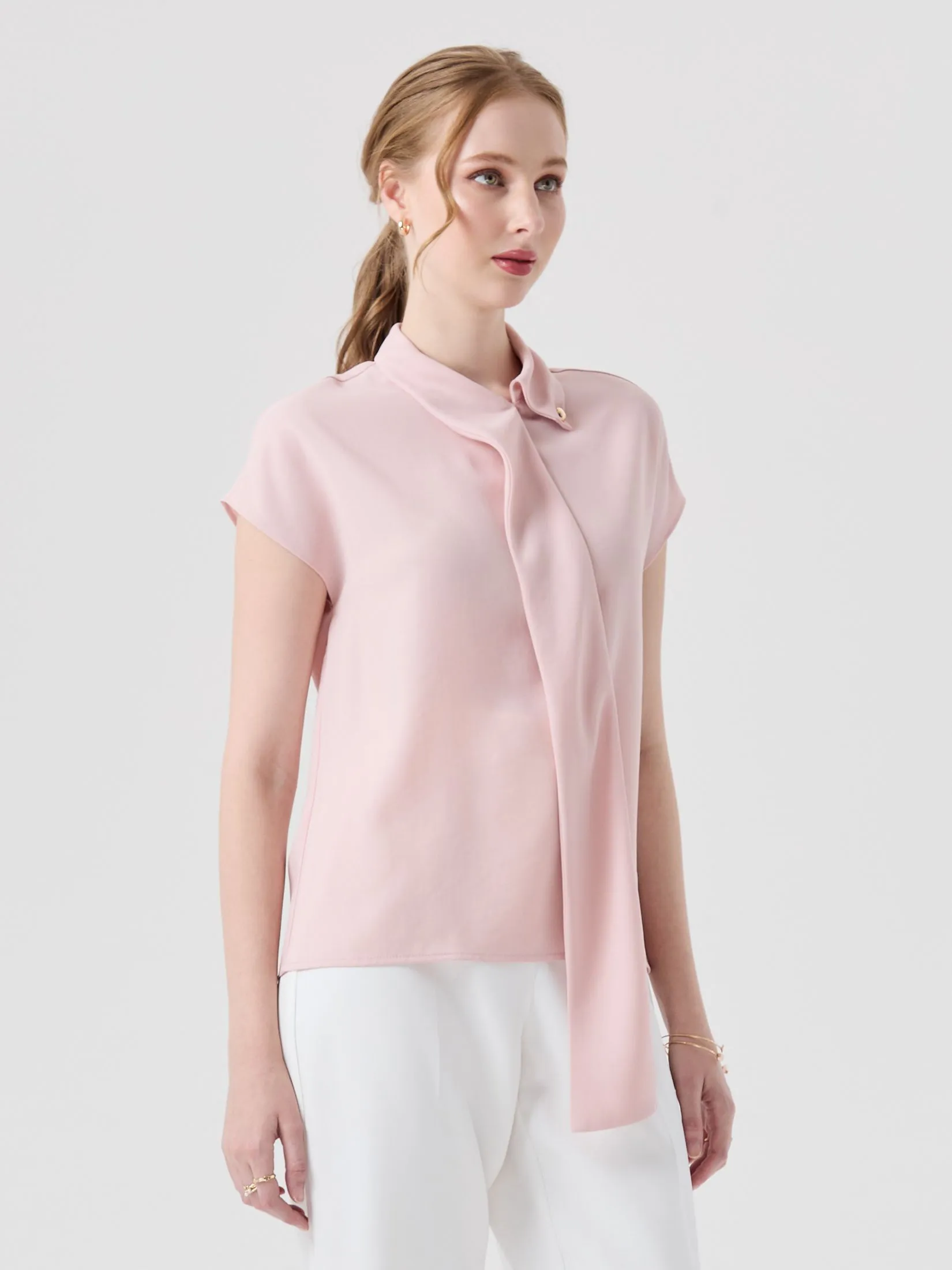 ESPADA Scarf Detail Blouse Woman Pink ESPADA Scarf Detail Blouse Woman Pink