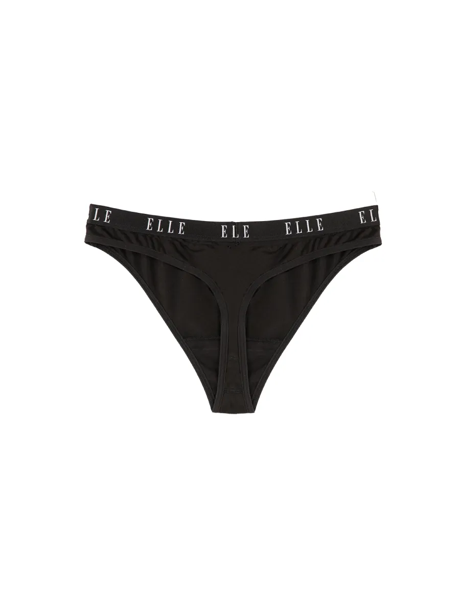 ELLE LINGERIE Women G-STRING woven rubber LOGO ELLE LU8724 - Black ELLE LINGERIE Women G-STRING woven rubber LOGO ELLE LU8724 - Black