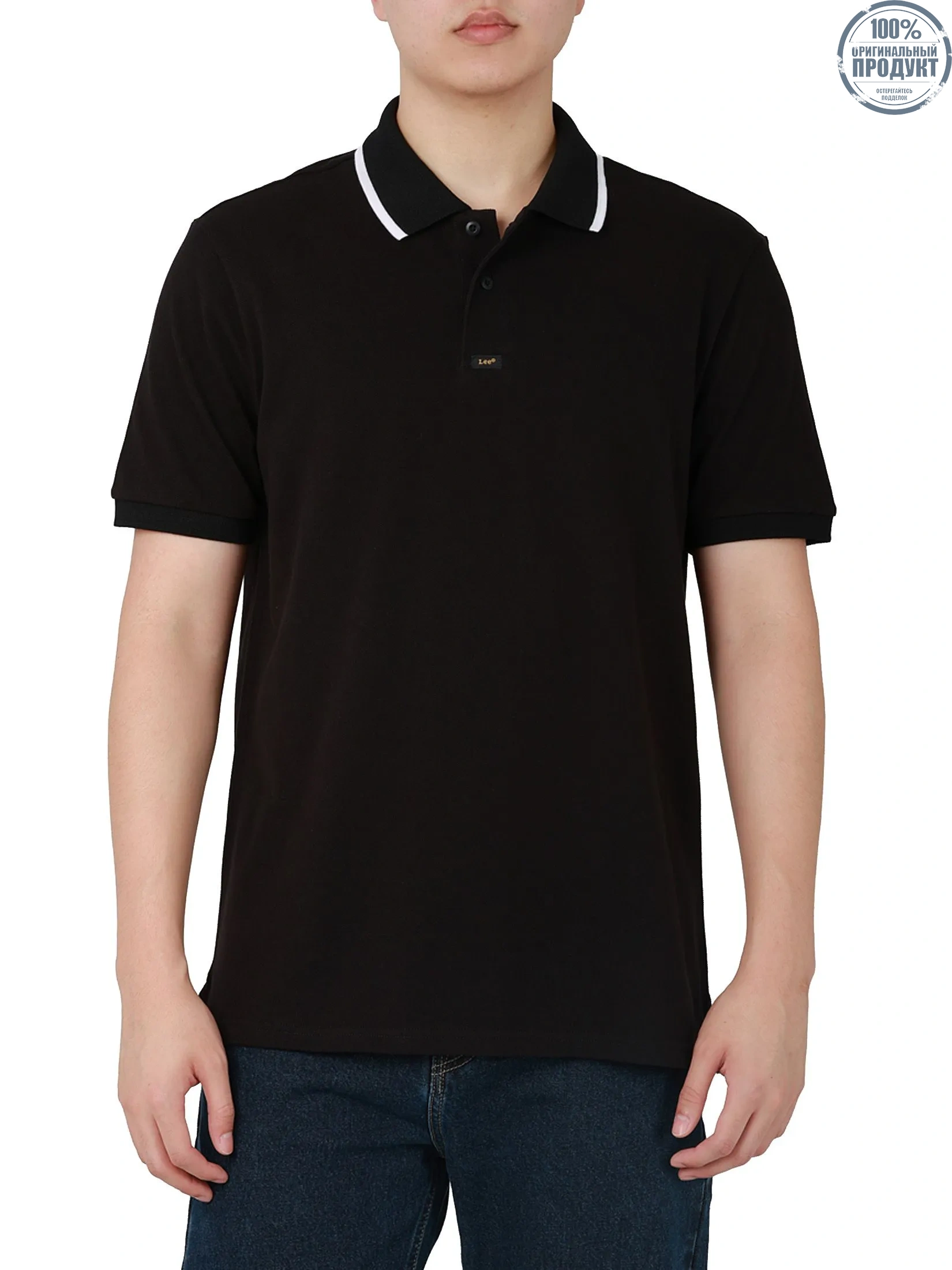 LEE Men's Polo Short Sleeve Regular Fit Black LEE Men's Polo Short Sleeve Regular Fit Black