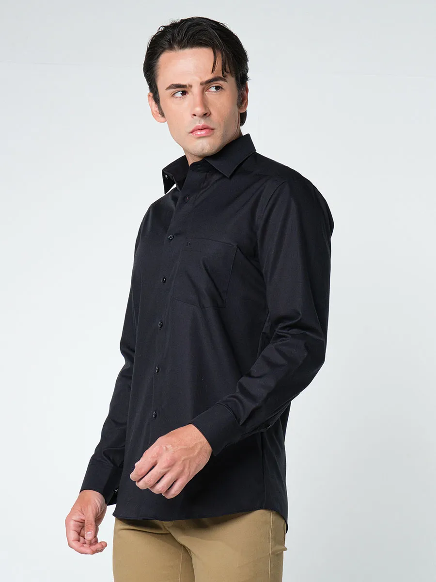 OLYMP MEN SHIRT LONG SLEEVES MODERN FIT BLACK OLYMP MEN SHIRT LONG SLEEVES MODERN FIT BLACK