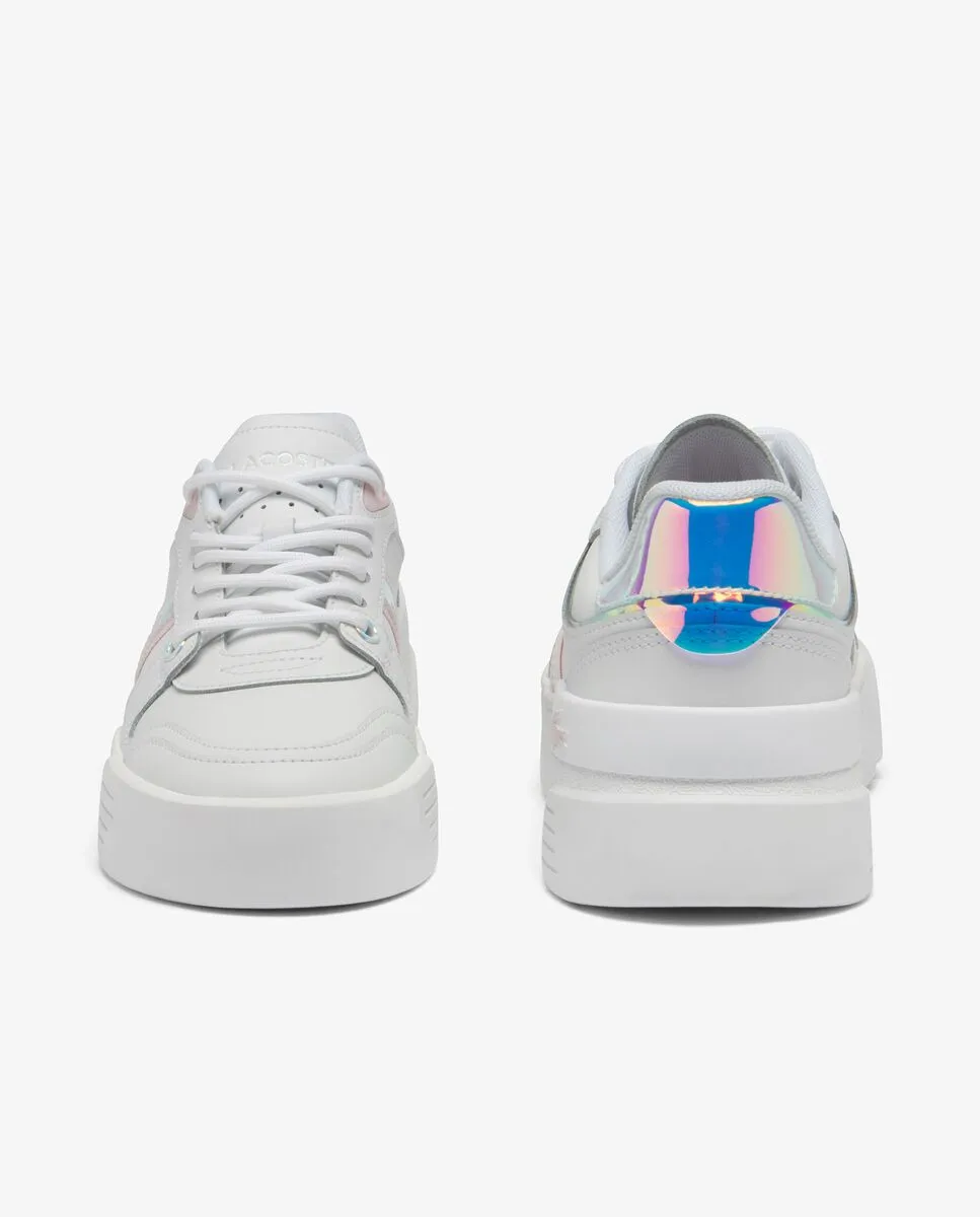 LACOSTE White Women’s L002 Evo Holographic Leather Trainers LACOSTE White Women’s L002 Evo Holographic Leather Trainers