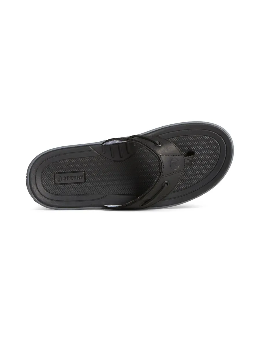 SPERRY MEN BAITFISH THONG LEATHER BLACK SPERRY MEN BAITFISH THONG LEATHER BLACK