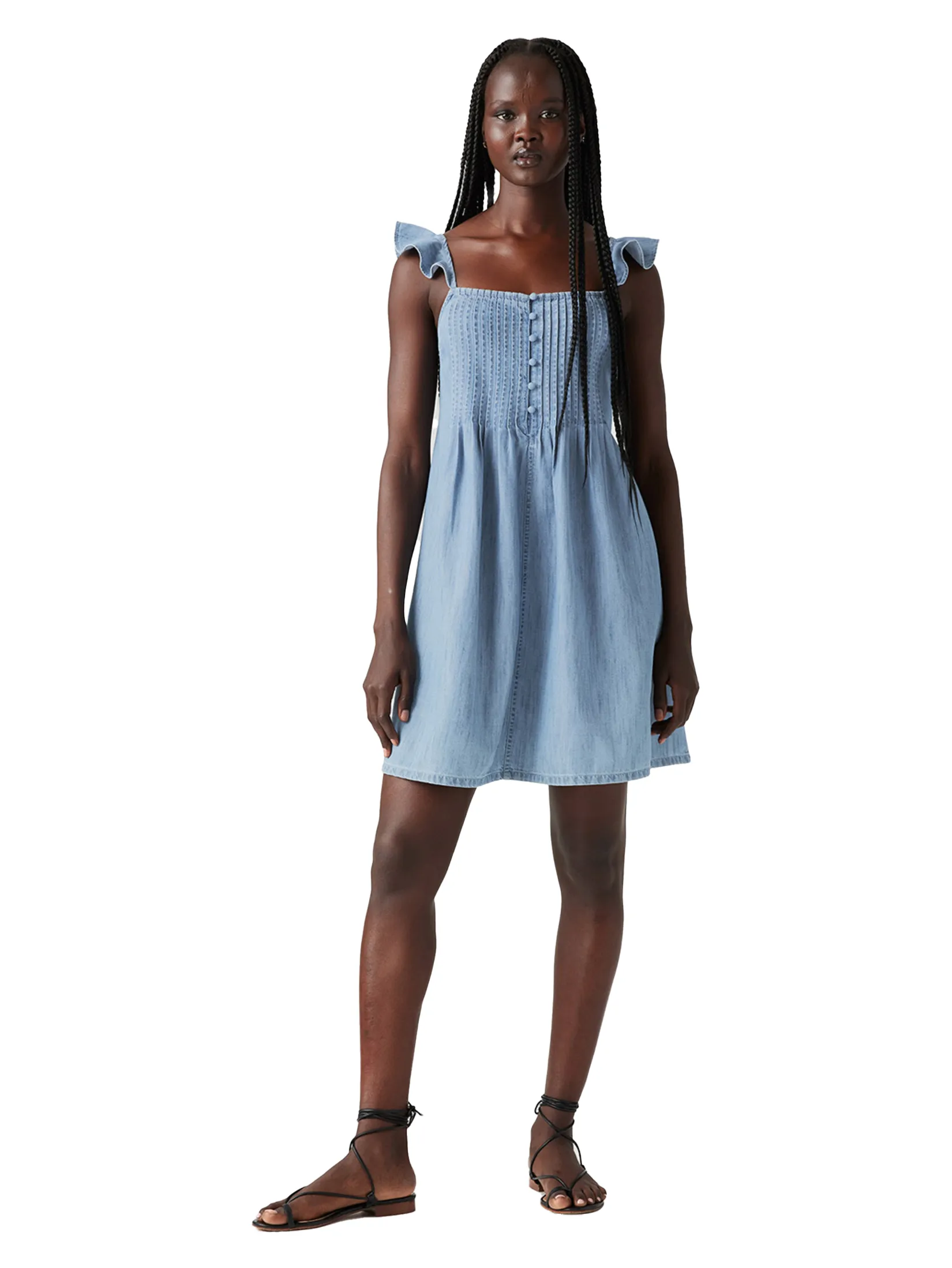 LEVI'S Women's Katrina Flutter Sleeve Dress Blue LEVI'S Women's Katrina Flutter Sleeve Dress Blue