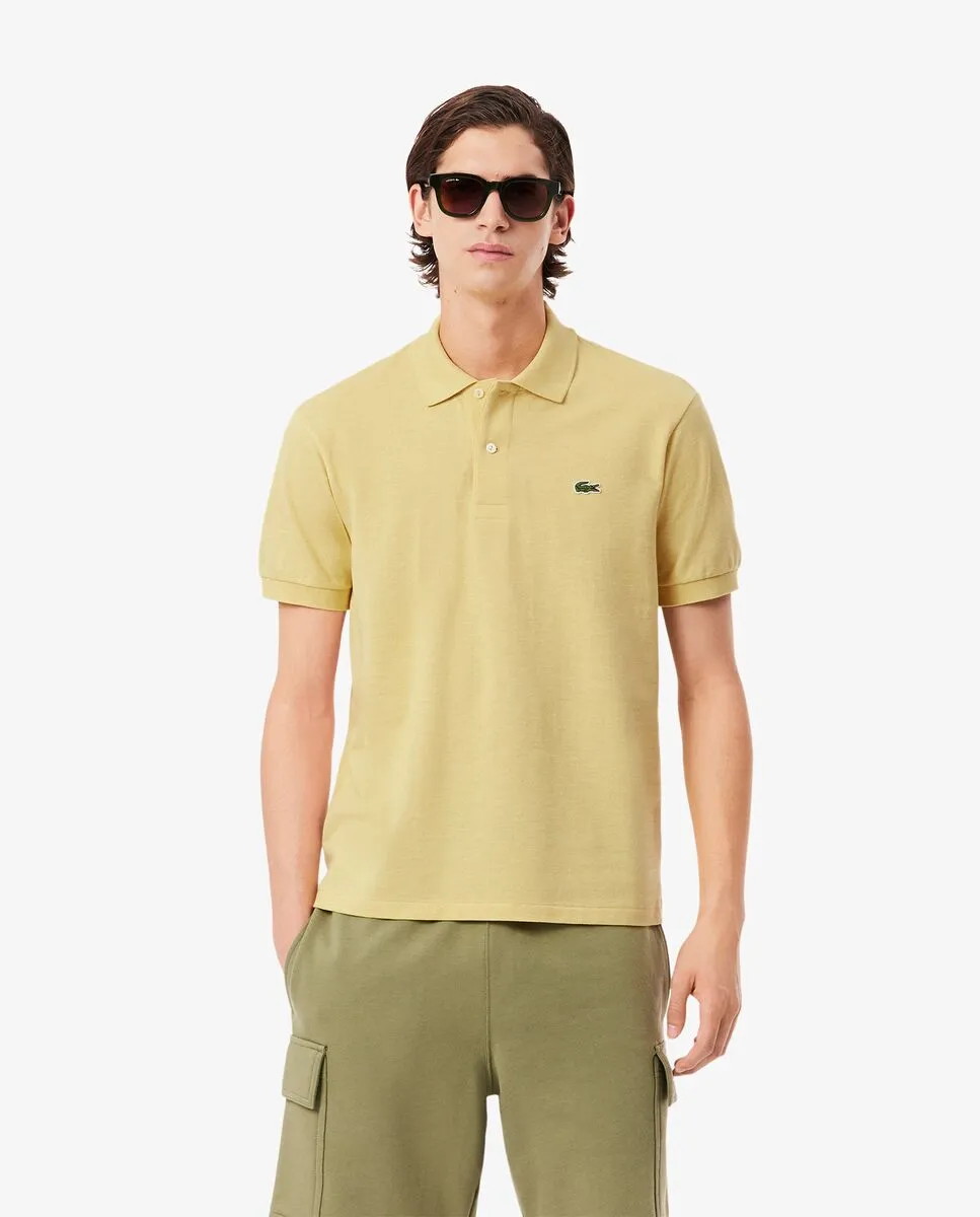LACOSTE Classic Fit L.12.12 Marl Polo Shirt Yellow LACOSTE Classic Fit L.12.12 Marl Polo Shirt Yellow