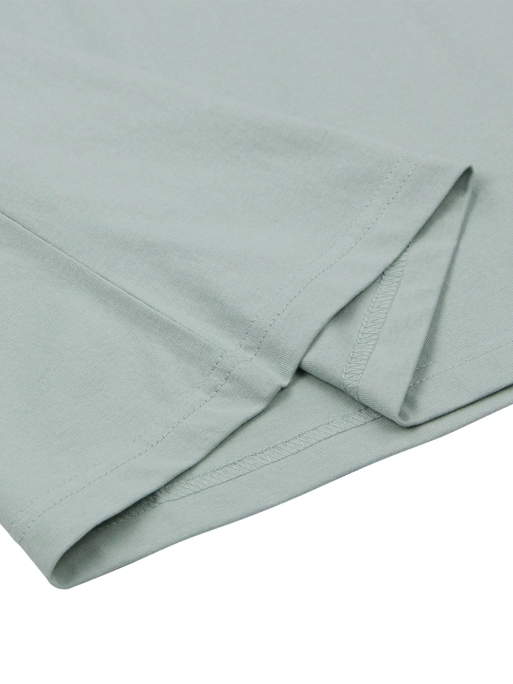 GIORDANO Men's Slim Cotton Embroidery Tee (Classic Man) Aqua Gray green GIORDANO Men's Slim Cotton Embroidery Tee (Classic Man) Aqua Gray green