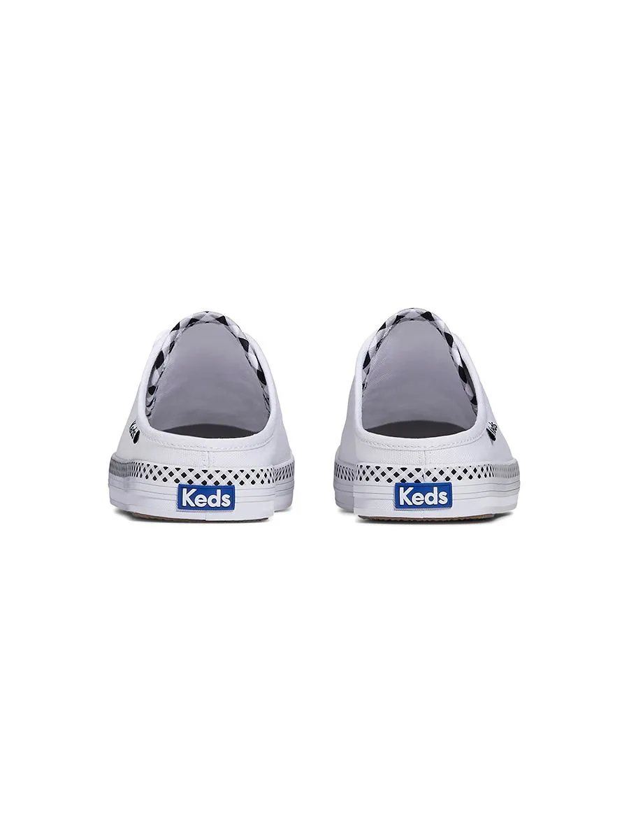 KEDS Women Kickstart Mule Canvas Gingham Pipin White KEDS Women Kickstart Mule Canvas Gingham Pipin White