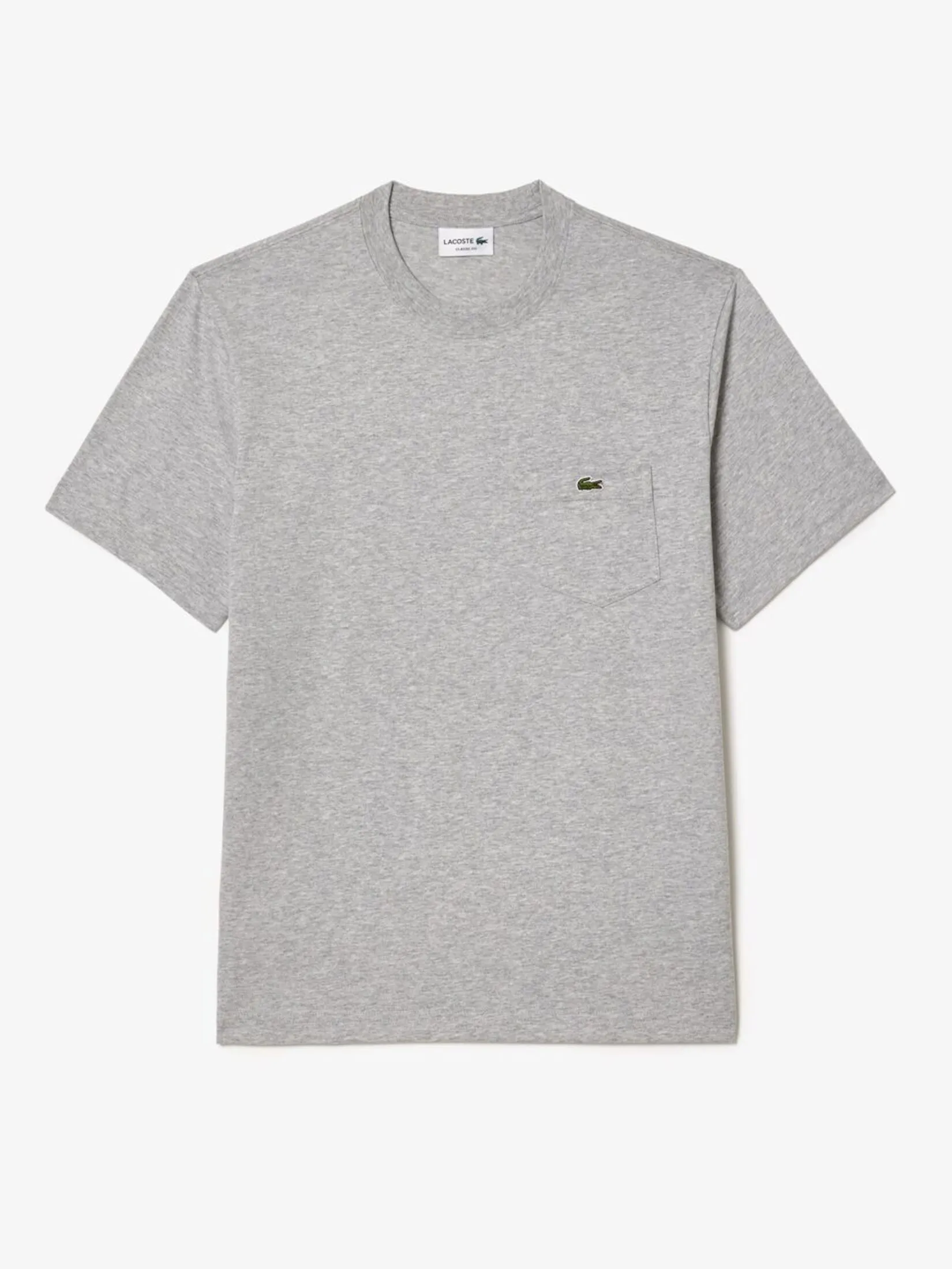 LACOSTE Cotton T-shirt with Breast Pocket Grey LACOSTE Cotton T-shirt with Breast Pocket Grey