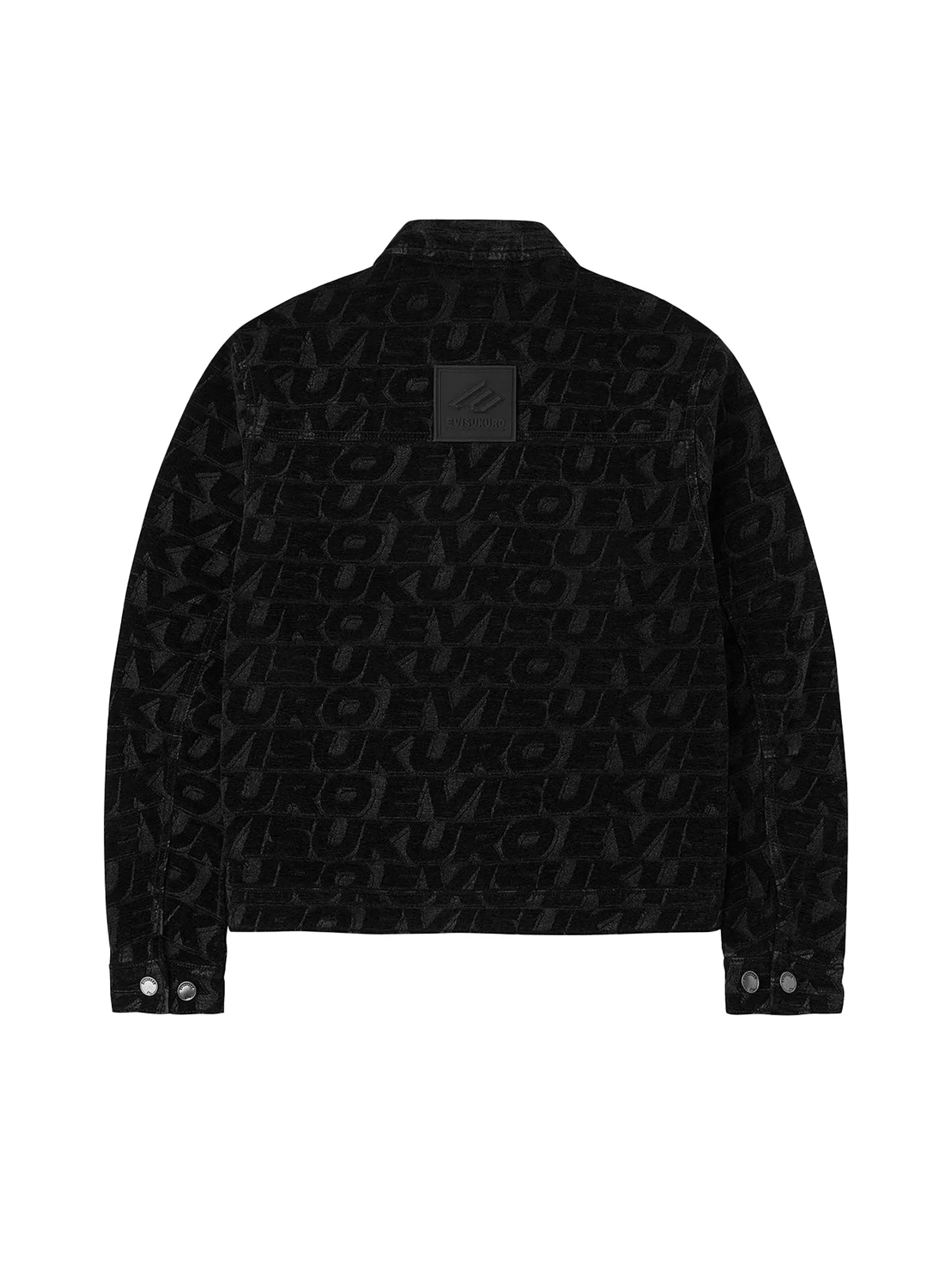 EVISU Men Work Jacket Allover EVISUKURO Jacquard Regular Fit Black EVISU Men Work Jacket Allover EVISUKURO Jacquard Regular Fit Black