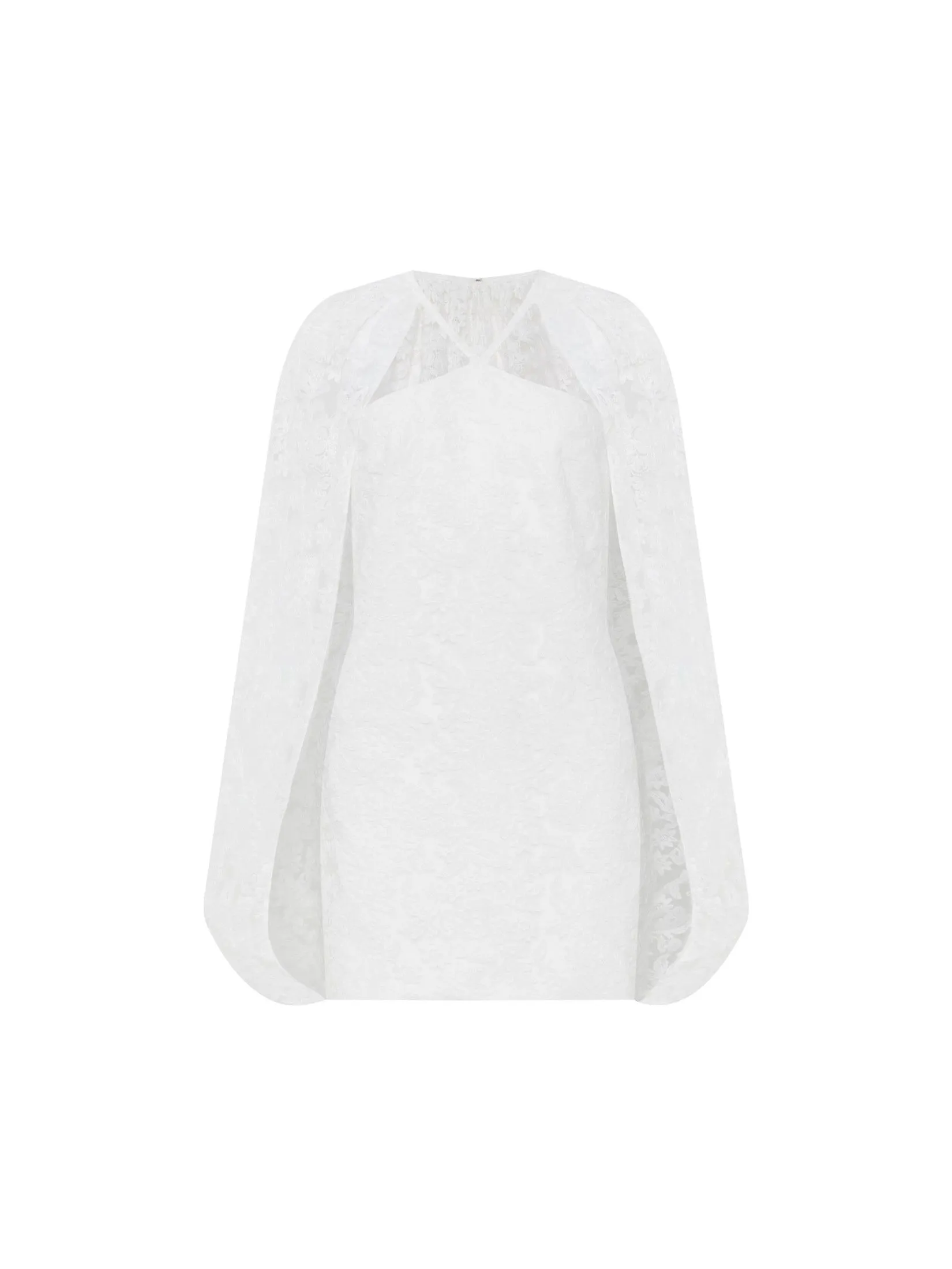 ASV (RS25)Aster Women Long Sleeve Cape Dress White ASV (RS25)Aster Women Long Sleeve Cape Dress White