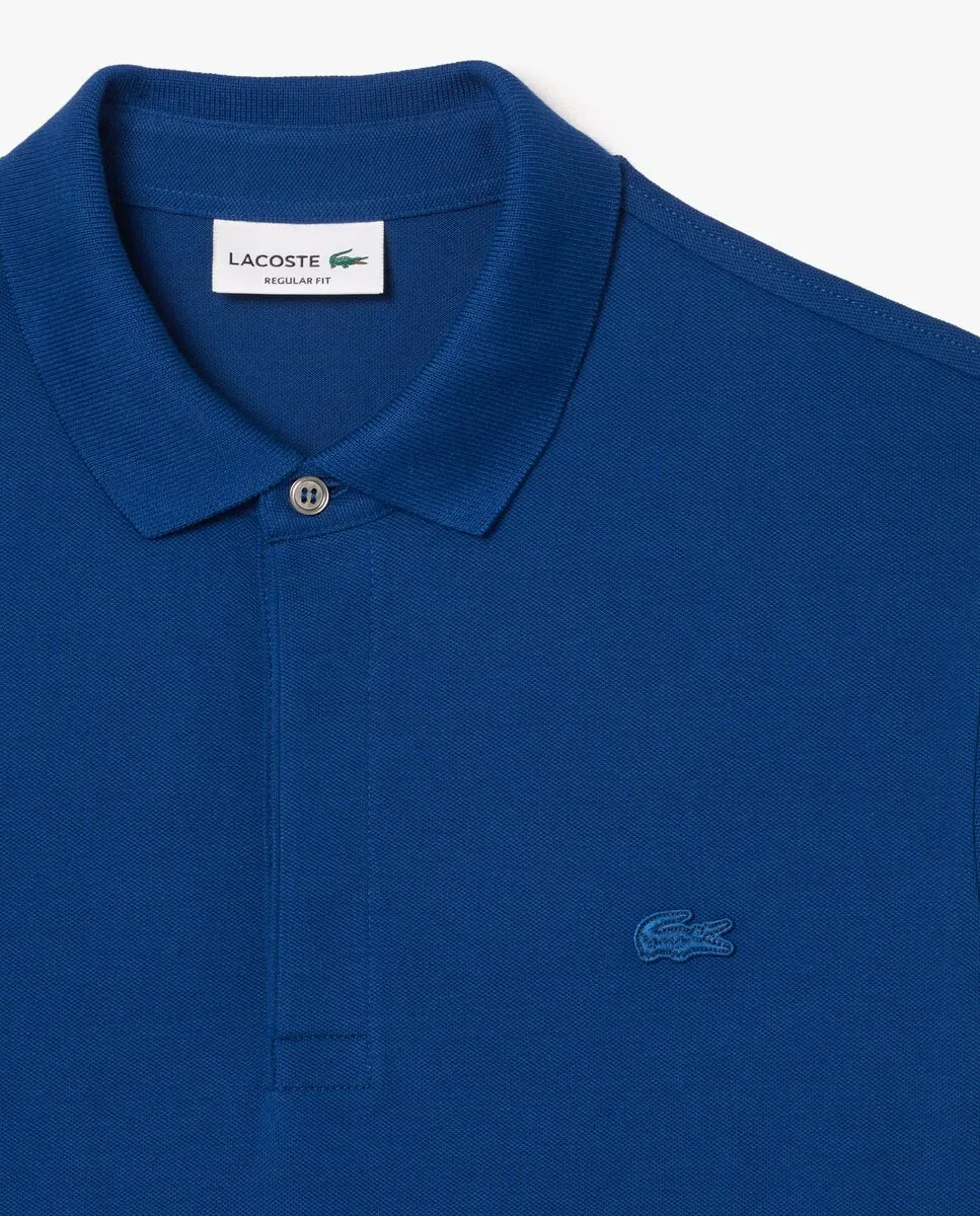 LACOSTE Regular Fit Paris Stretch Piqu  Polo Shirt Blue LACOSTE Regular Fit Paris Stretch Piqu  Polo Shirt Blue