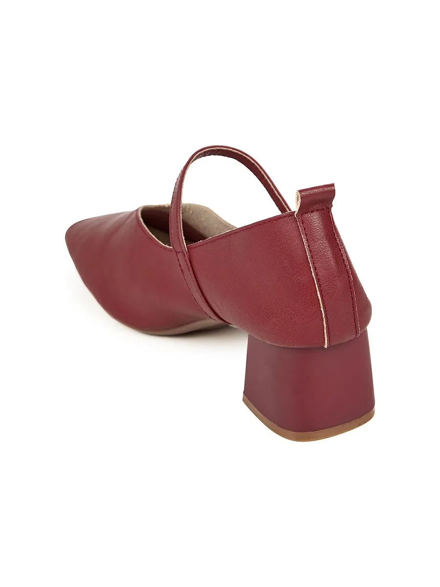 SHU WOMEN  2" V-CUT MARYJANE - BURGUNDY SHU WOMEN  2" V-CUT MARYJANE - BURGUNDY