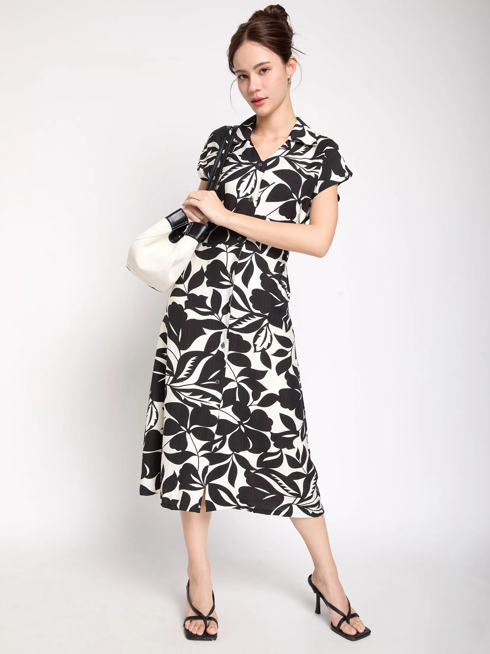 FOF Women Dress Button-Front Flare FOF Women Dress Button-Front Flare