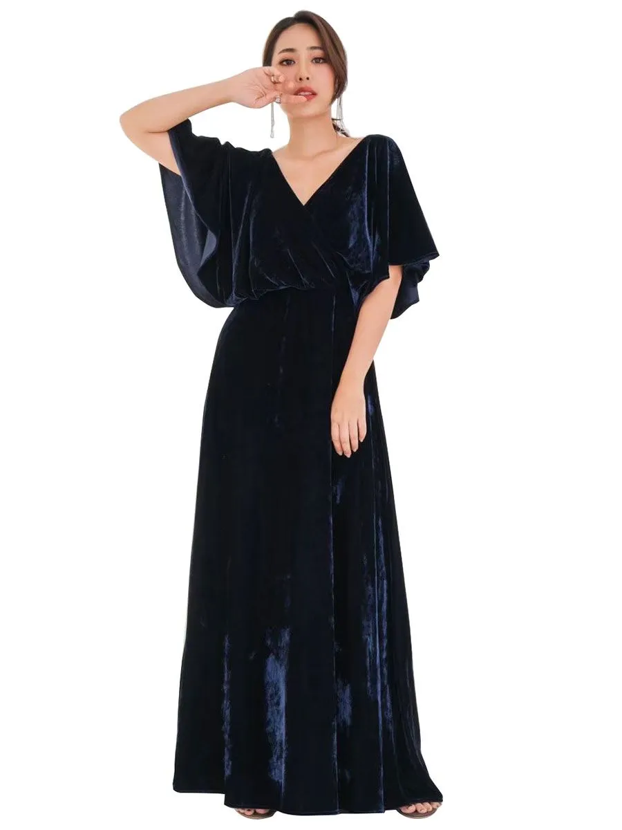 ROSE THE LABEL Kimono Velvet Dress  Navy ROSE THE LABEL Kimono Velvet Dress  Navy