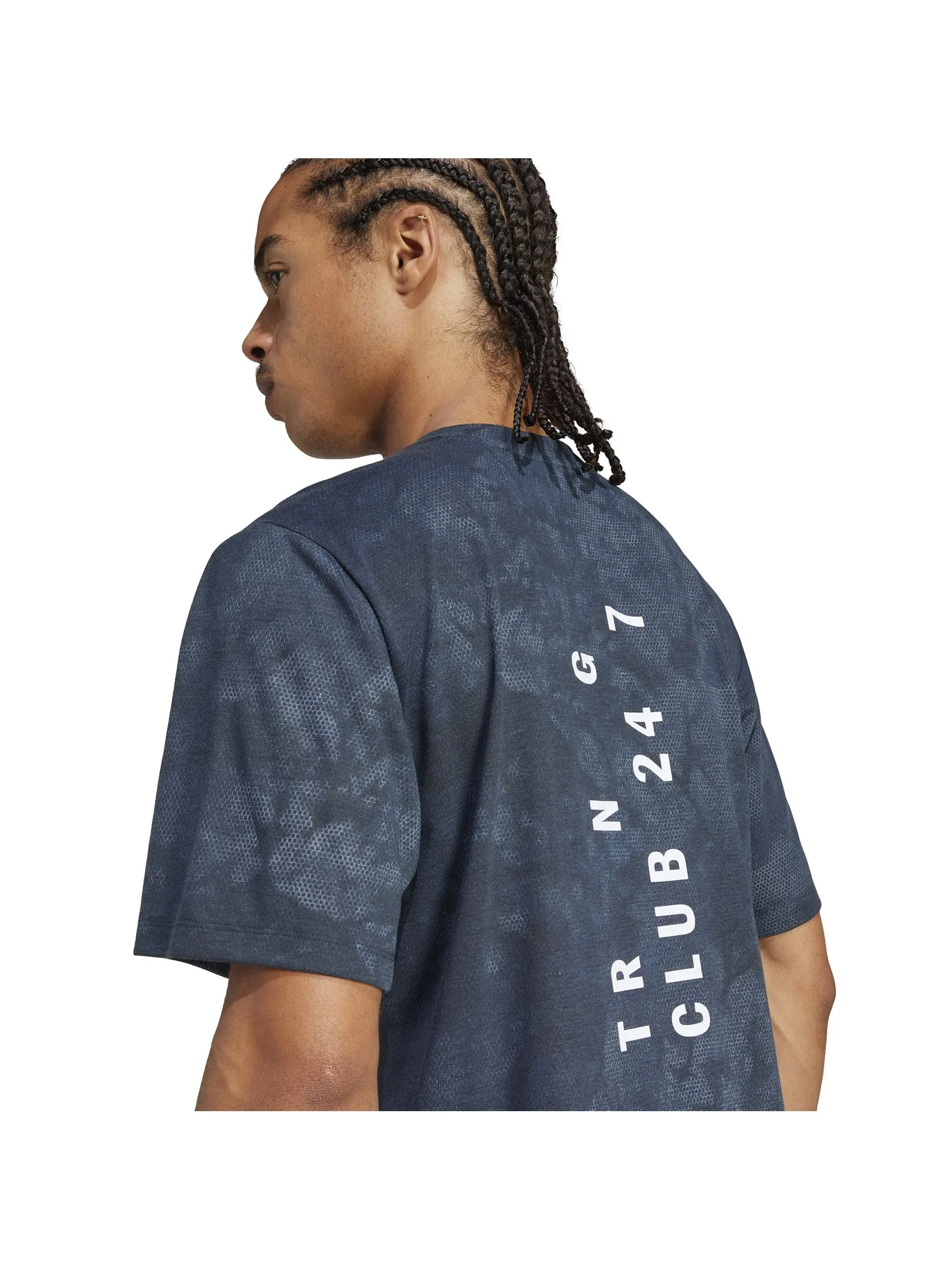ADIDAS Men T-Shirt Power Graphic Blue / Aurora Ink / Black ADIDAS Men T-Shirt Power Graphic Blue / Aurora Ink / Black