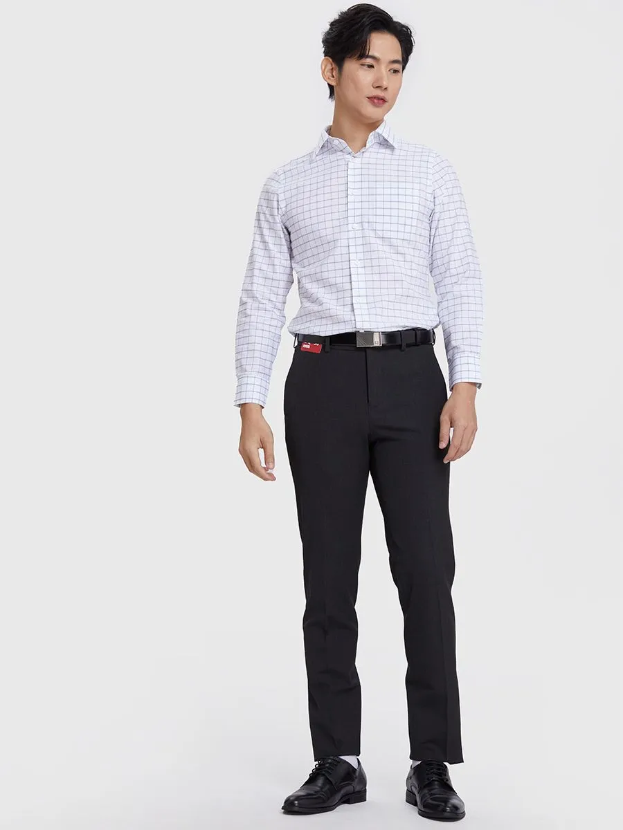 GQ Shirt Men Long Sleeves Gingham Print GQ Shirt Men Long Sleeves Gingham Print