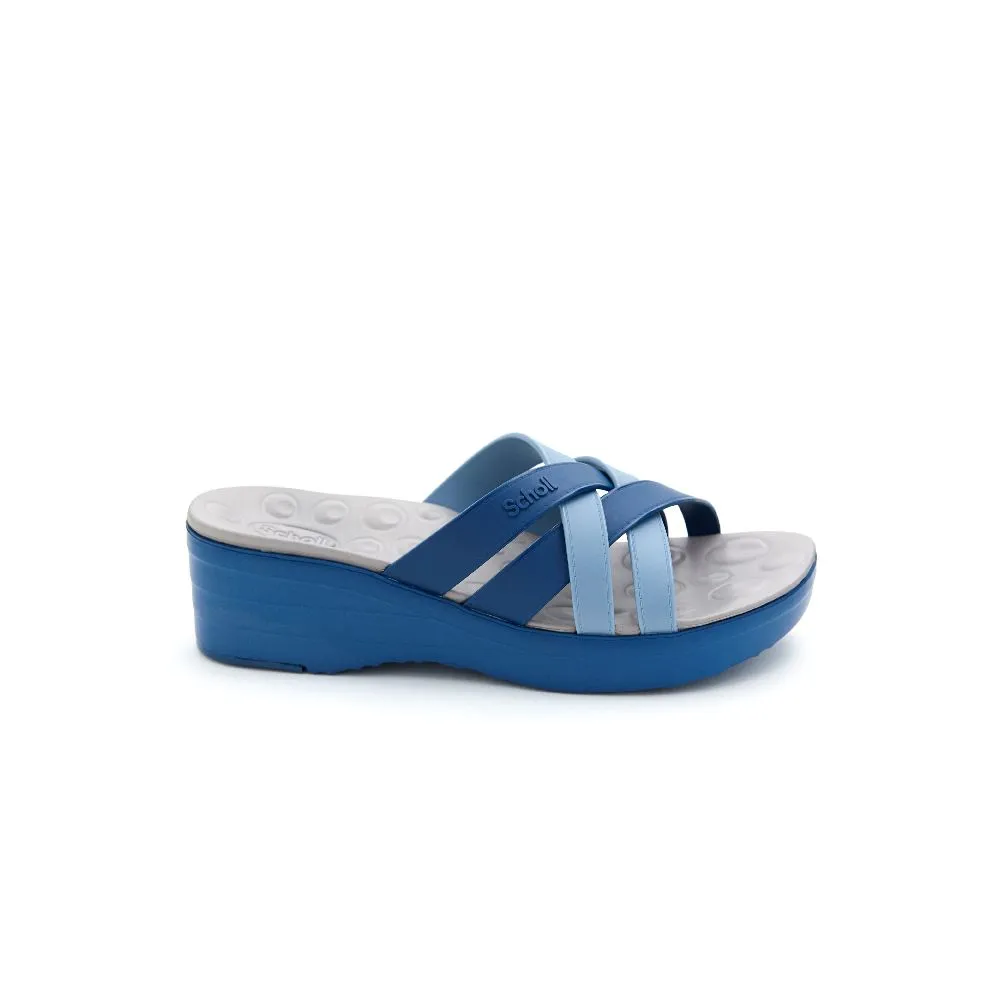 SCHOLL Navy/Blue Slide Sandals - Cindy SCHOLL Navy/Blue Slide Sandals - Cindy