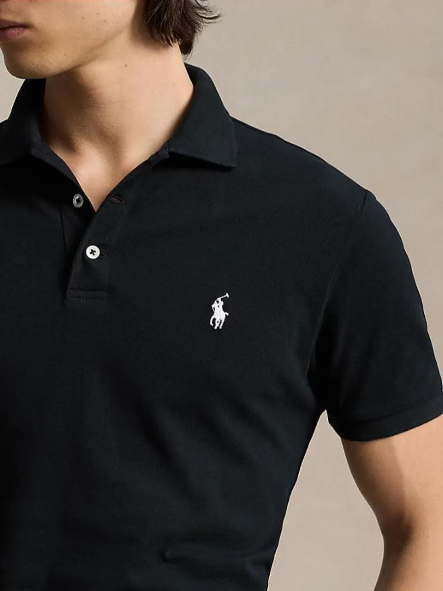 POLO RALPH LAUREN Men Polo-Custom Slim Fit Stretch Mesh Polo Shirt MNPOKNI1N822990-Black POLO RALPH LAUREN Men Polo-Custom Slim Fit Stretch Mesh Polo Shirt MNPOKNI1N822990-Black