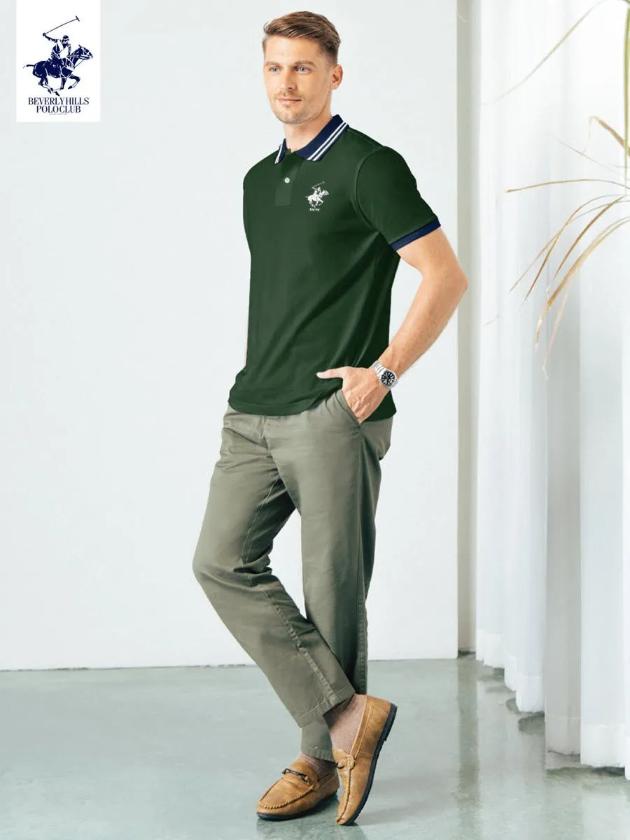 BEVERLY HILLS POLO CLUB Green Men Polo Shirts Model BN2V006 BEVERLY HILLS POLO CLUB Green Men Polo Shirts Model BN2V006
