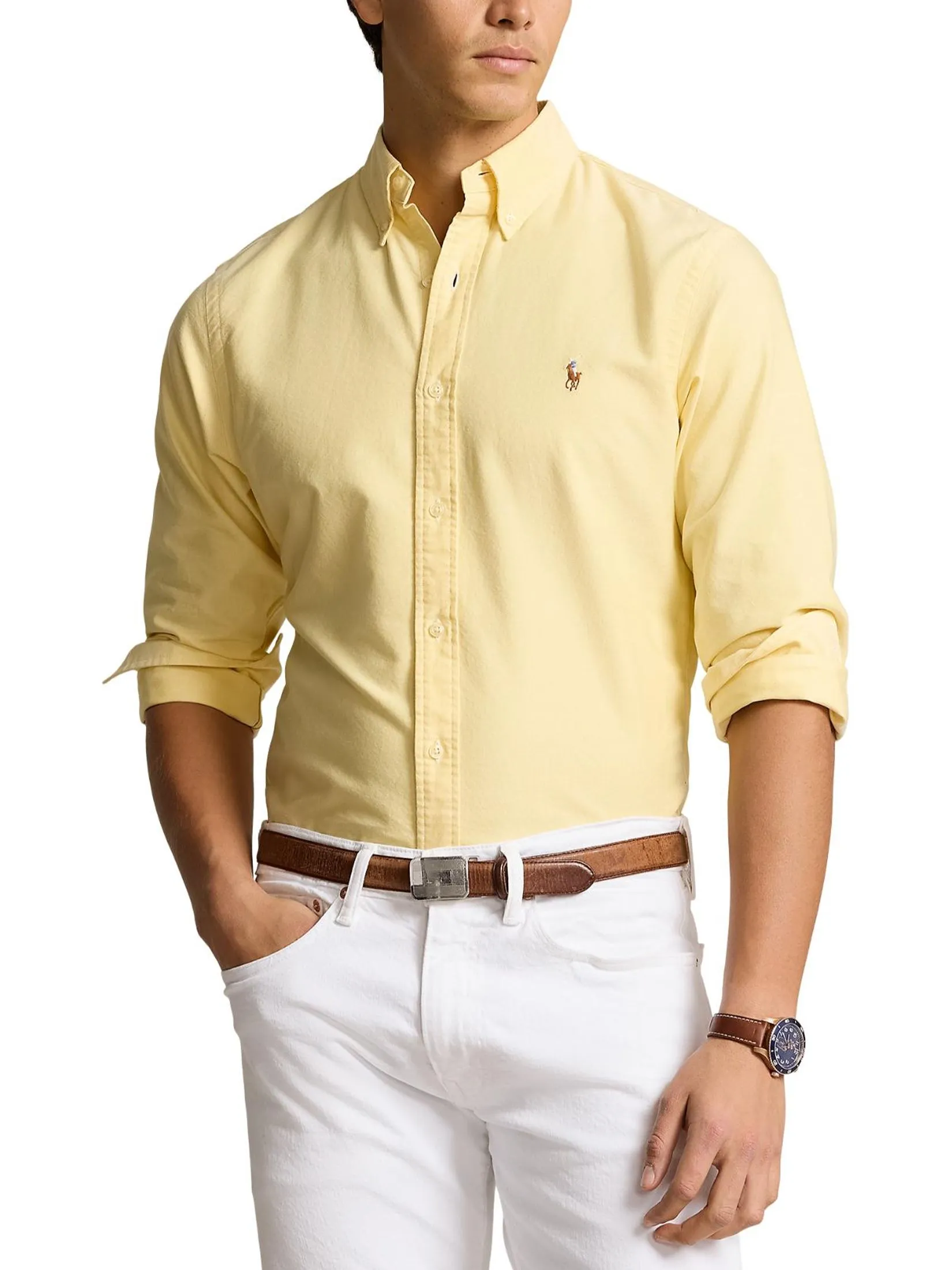 POLO RALPH LAUREN Men Shirt-Custom Fit Oxford Shirt MNPOWOV16823593-Yellow POLO RALPH LAUREN Men Shirt-Custom Fit Oxford Shirt MNPOWOV16823593-Yellow
