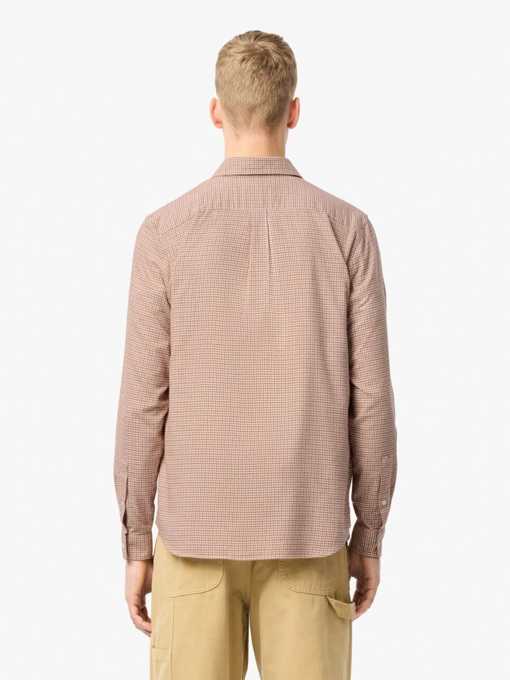 LACOSTE Regular Fit Pocket Front Checked Shirt Beige LACOSTE Regular Fit Pocket Front Checked Shirt Beige