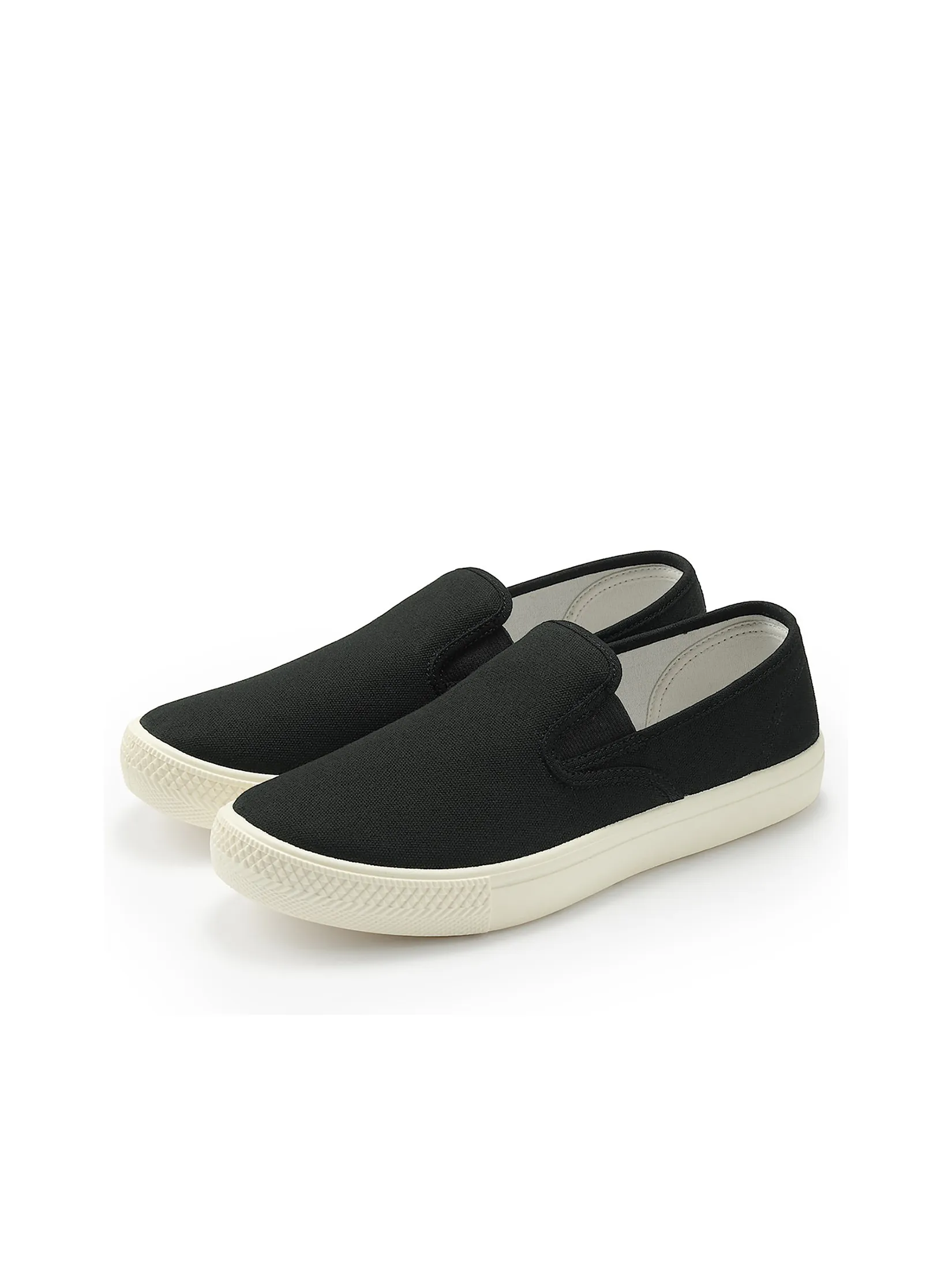 MUJI Men Slip-On Sneakers Less Tiring Black MUJI Men Slip-On Sneakers Less Tiring Black