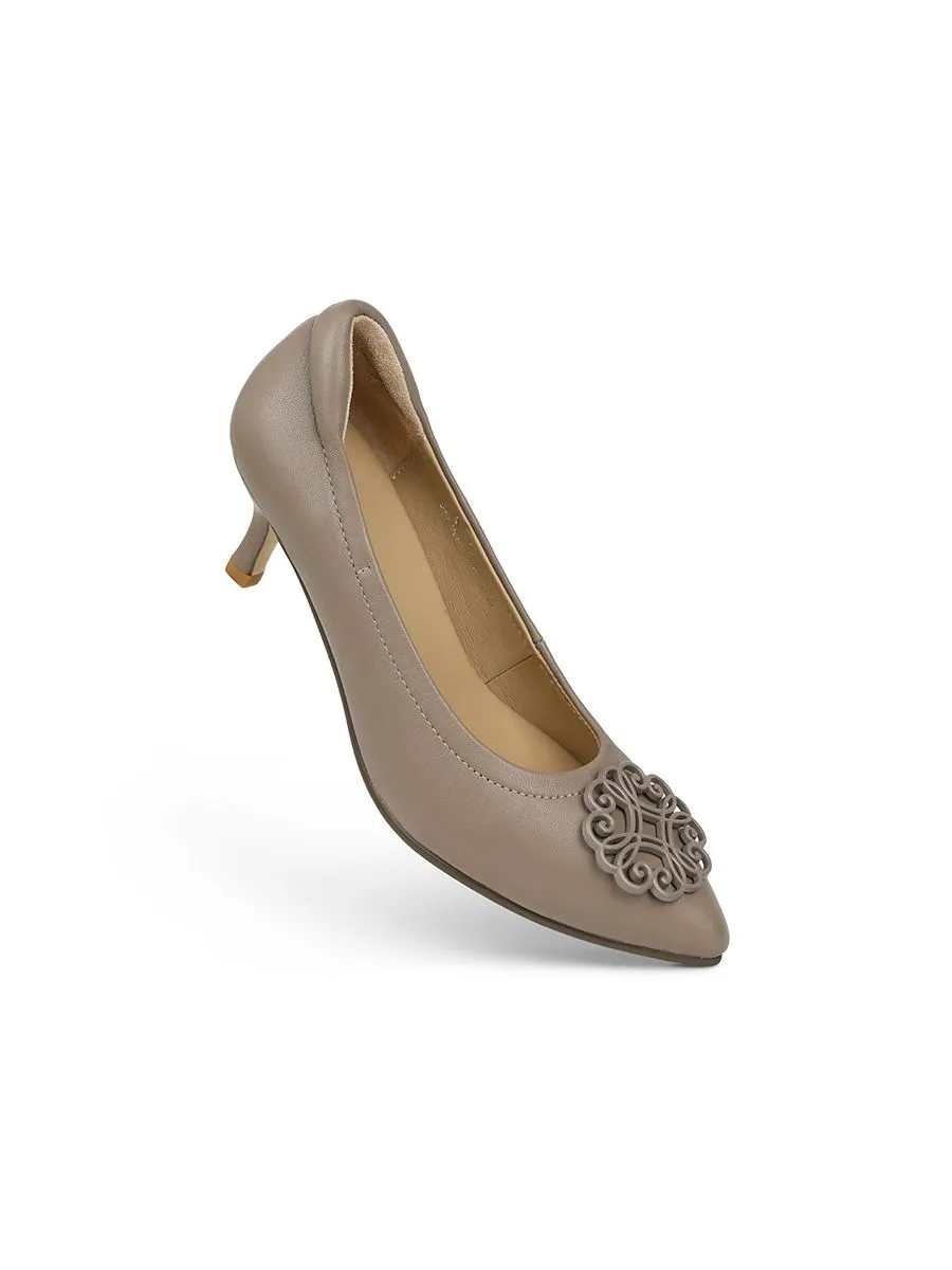 SHU WOMEN CELEB HEELS 2" INFINITE HEART ONTONE - ETOUPE SHU WOMEN CELEB HEELS 2" INFINITE HEART ONTONE - ETOUPE