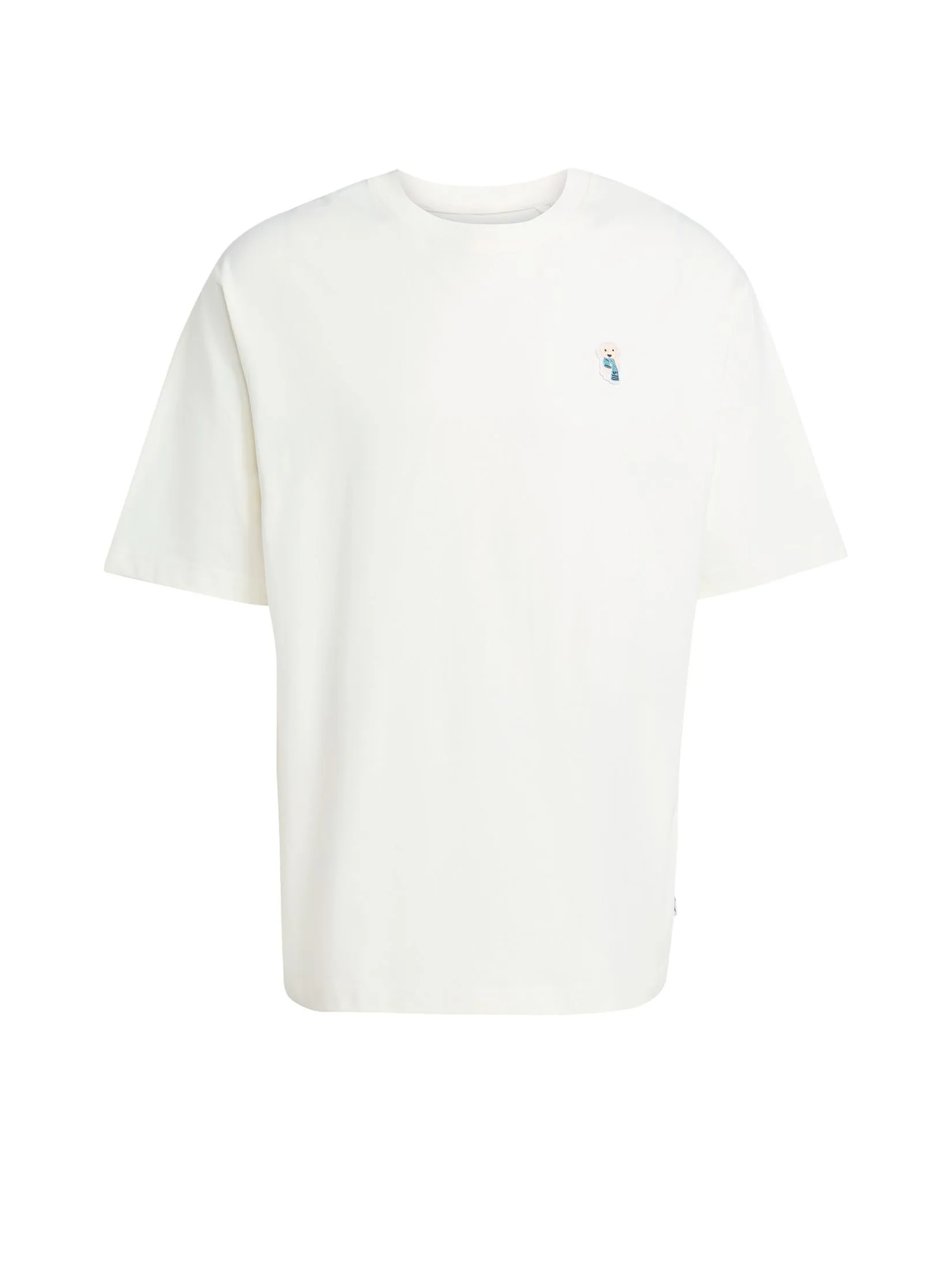 ADIDAS Men T-Shirt Graphic Dog Sock Patch Ivory ADIDAS Men T-Shirt Graphic Dog Sock Patch Ivory