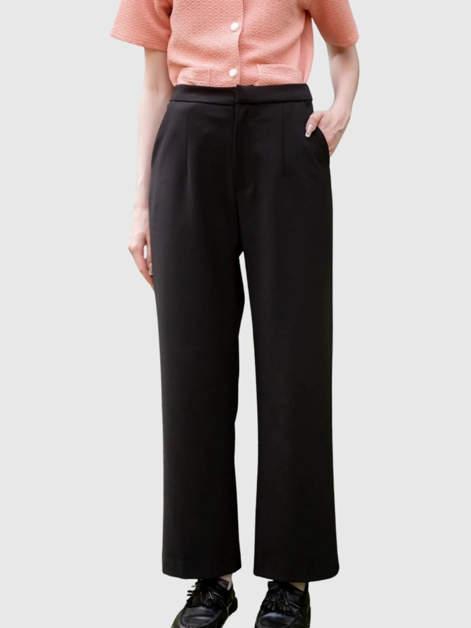 AMILA Women Pants Trousers Suiting Spendex Black AMILA Women Pants Trousers Suiting Spendex Black