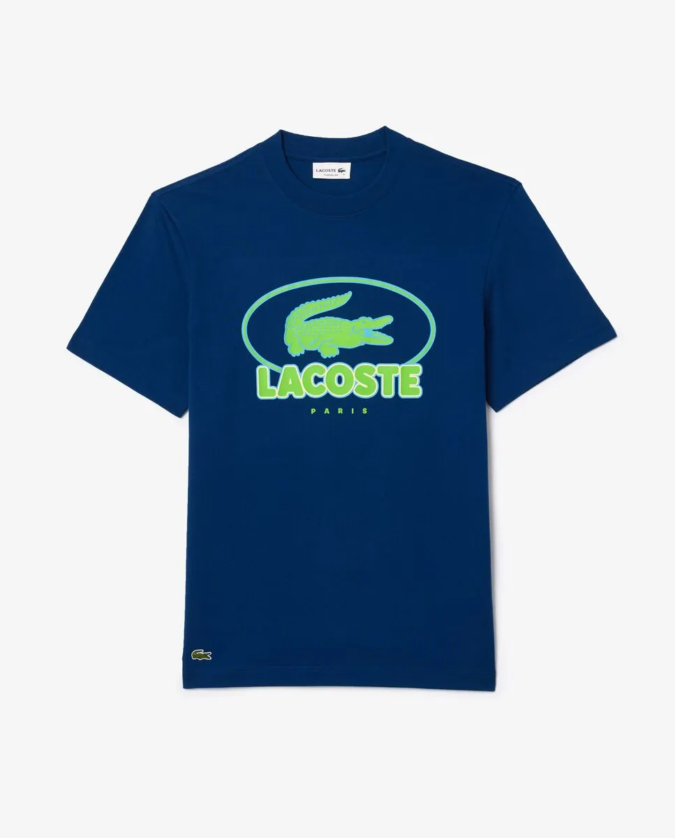 LACOSTE Heavy Cotton Graphic T-shirt Blue LACOSTE Heavy Cotton Graphic T-shirt Blue
