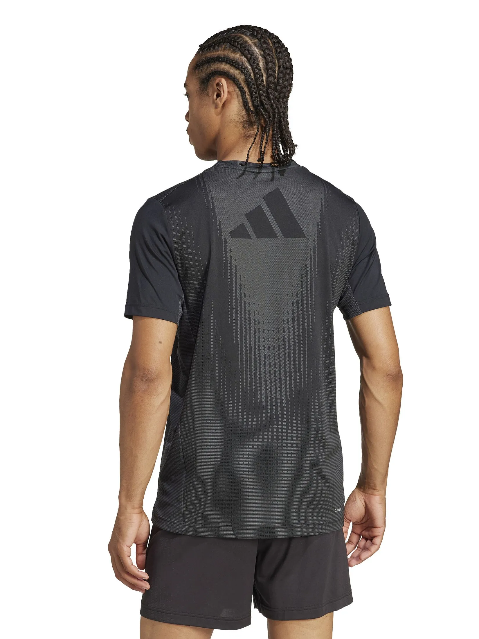 ADIDAS Men T-Shirt Airchill Black / Grey Six ADIDAS Men T-Shirt Airchill Black / Grey Six