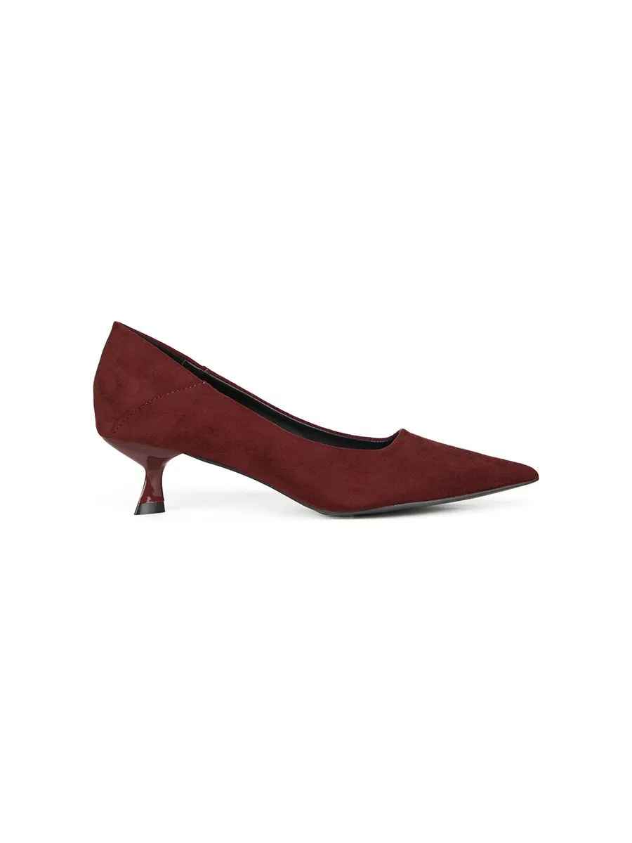 SHU WOMEN  LA POINTE' 2" CONVERTIBLE KITTEN HEELS - SUEDE RUST SHU WOMEN  LA POINTE' 2" CONVERTIBLE KITTEN HEELS - SUEDE RUST