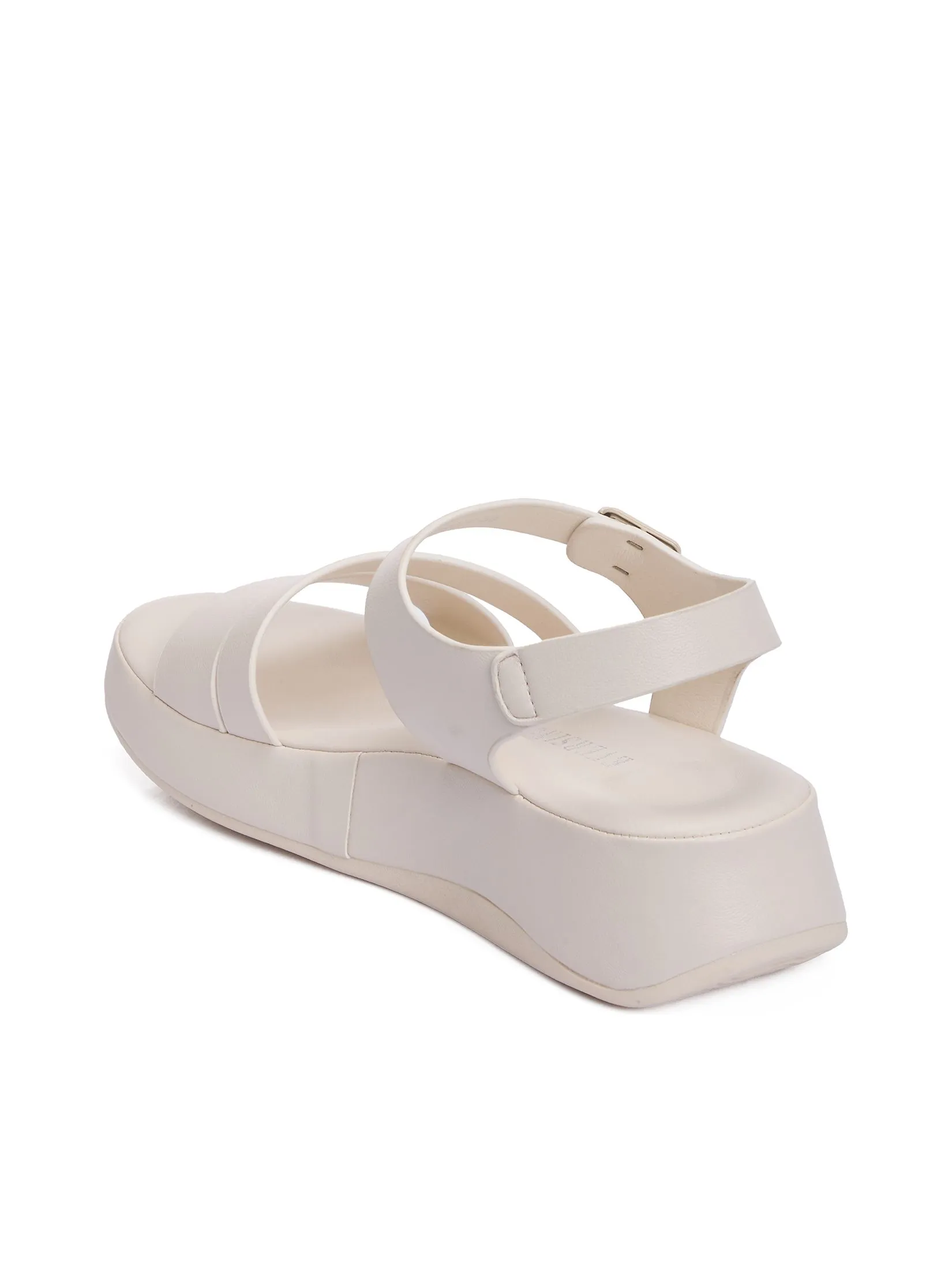 EVERSINCE Women Wedge Sandals With Belt Strap EVERSINCE Women Wedge Sandals With Belt Strap