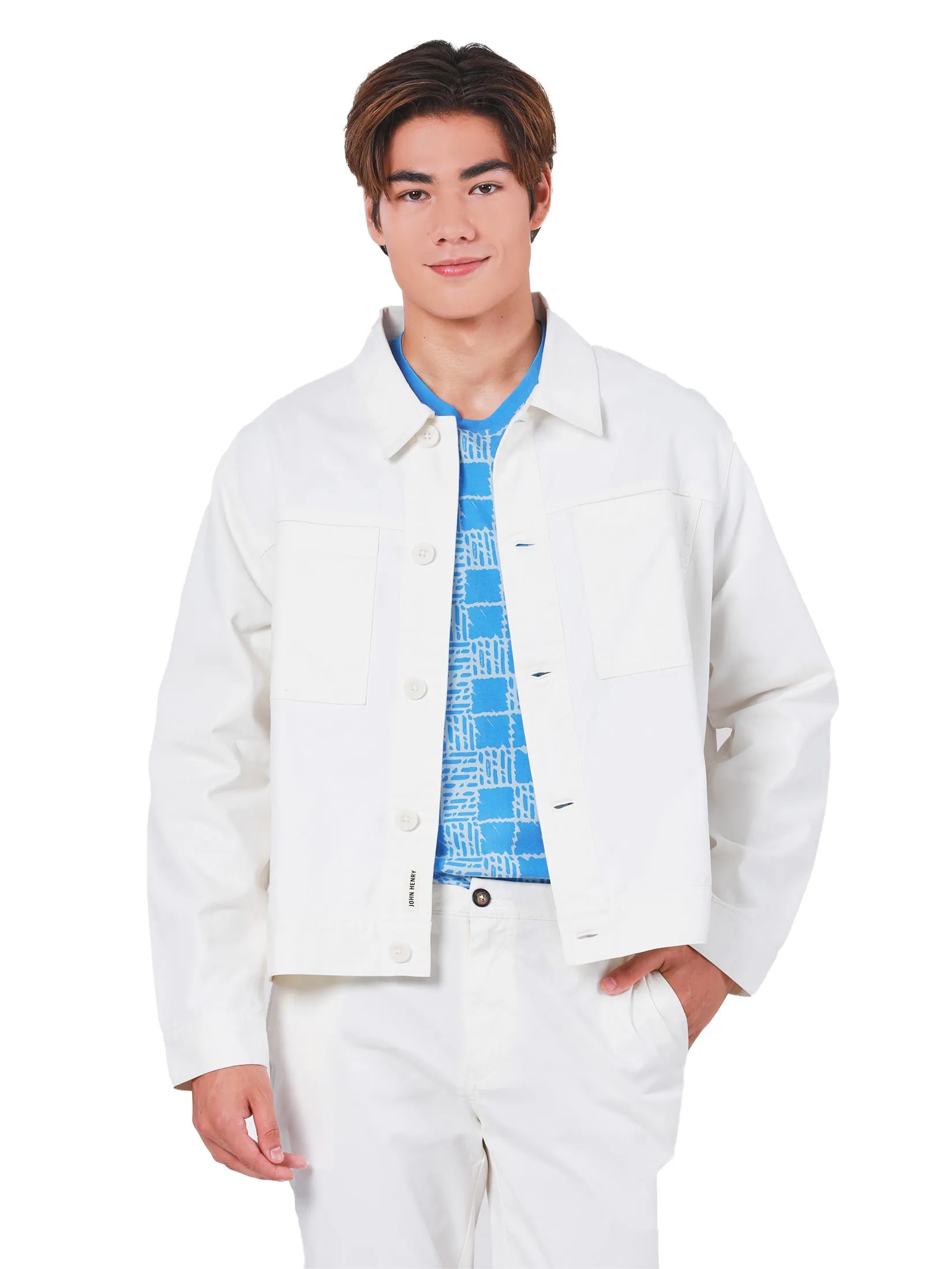 JOHN HENRY Men's Jacket (Slim Fit) REJUVENATE VACATION White JOHN HENRY Men's Jacket (Slim Fit) REJUVENATE VACATION White