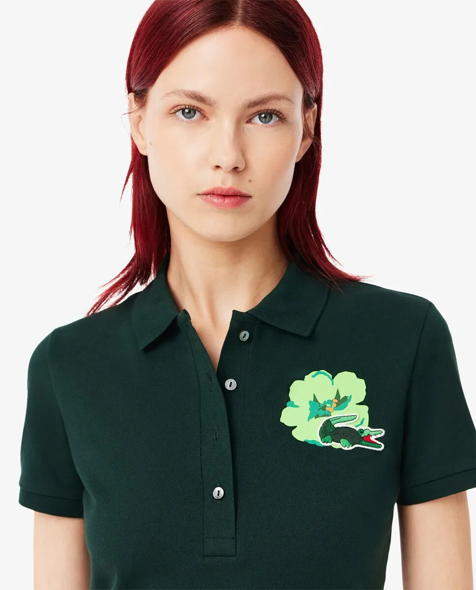 LACOSTE Slim Fit L.12.D Stretch Mini Piqu  Polo Shirt Green LACOSTE Slim Fit L.12.D Stretch Mini Piqu  Polo Shirt Green