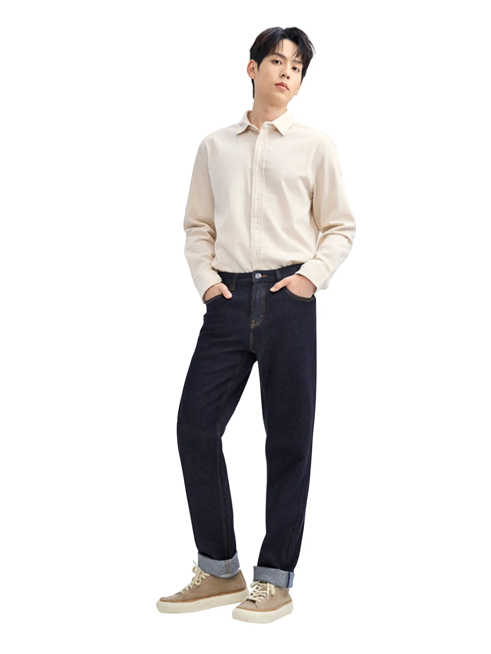 GIORDANO Men's Colorfast Mid-Rise Denim Jeans (Online Exclusive) Original Denim Blue GIORDANO Men's Colorfast Mid-Rise Denim Jeans (Online Exclusive) Original Denim Blue