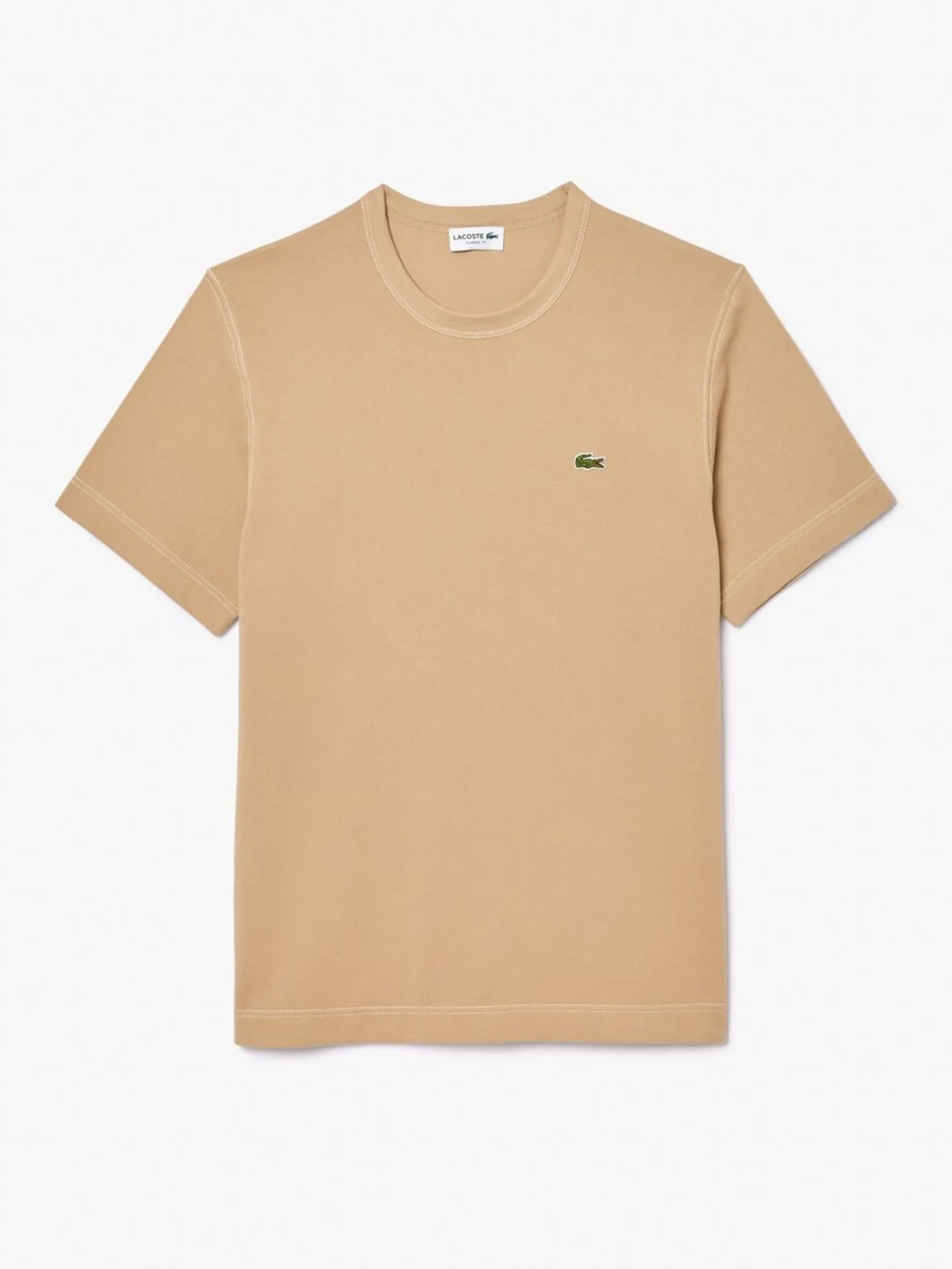 LACOSTE Heavy Piqu  T-shirt Beige LACOSTE Heavy Piqu  T-shirt Beige